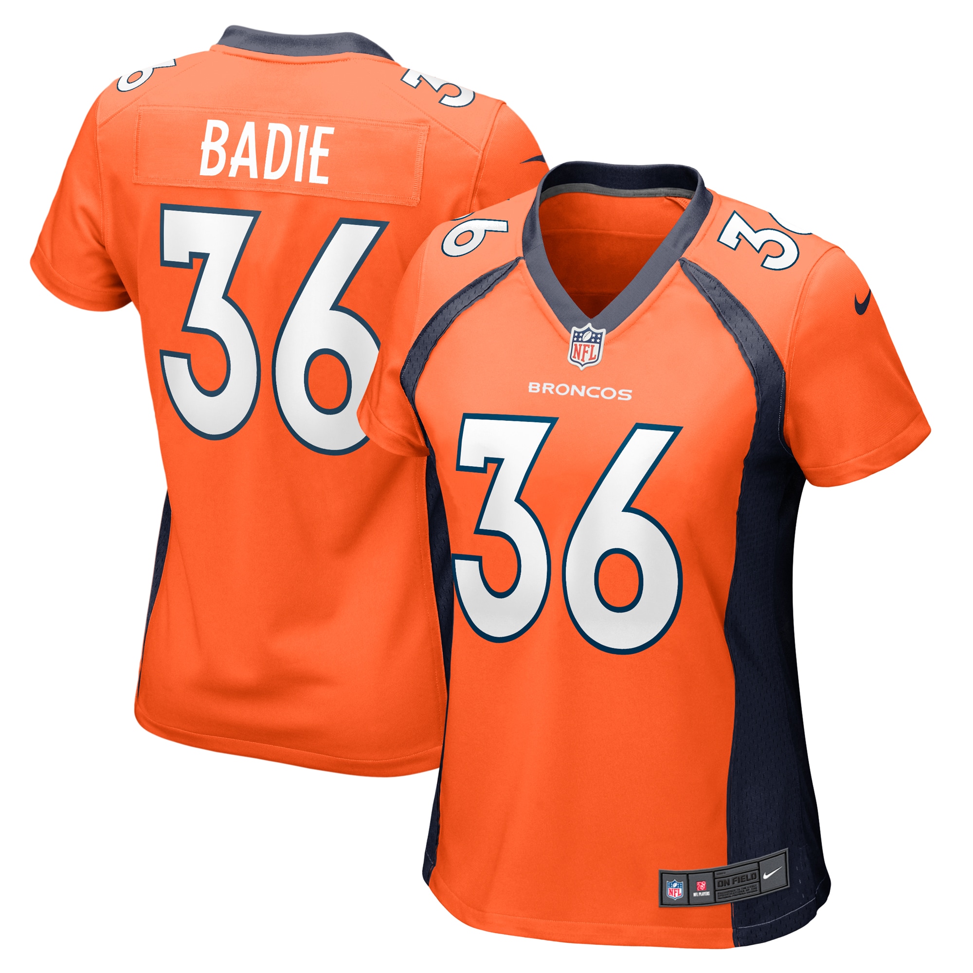 Women's Denver Broncos Tyler Badie Orange Team Game Jersey Js1682