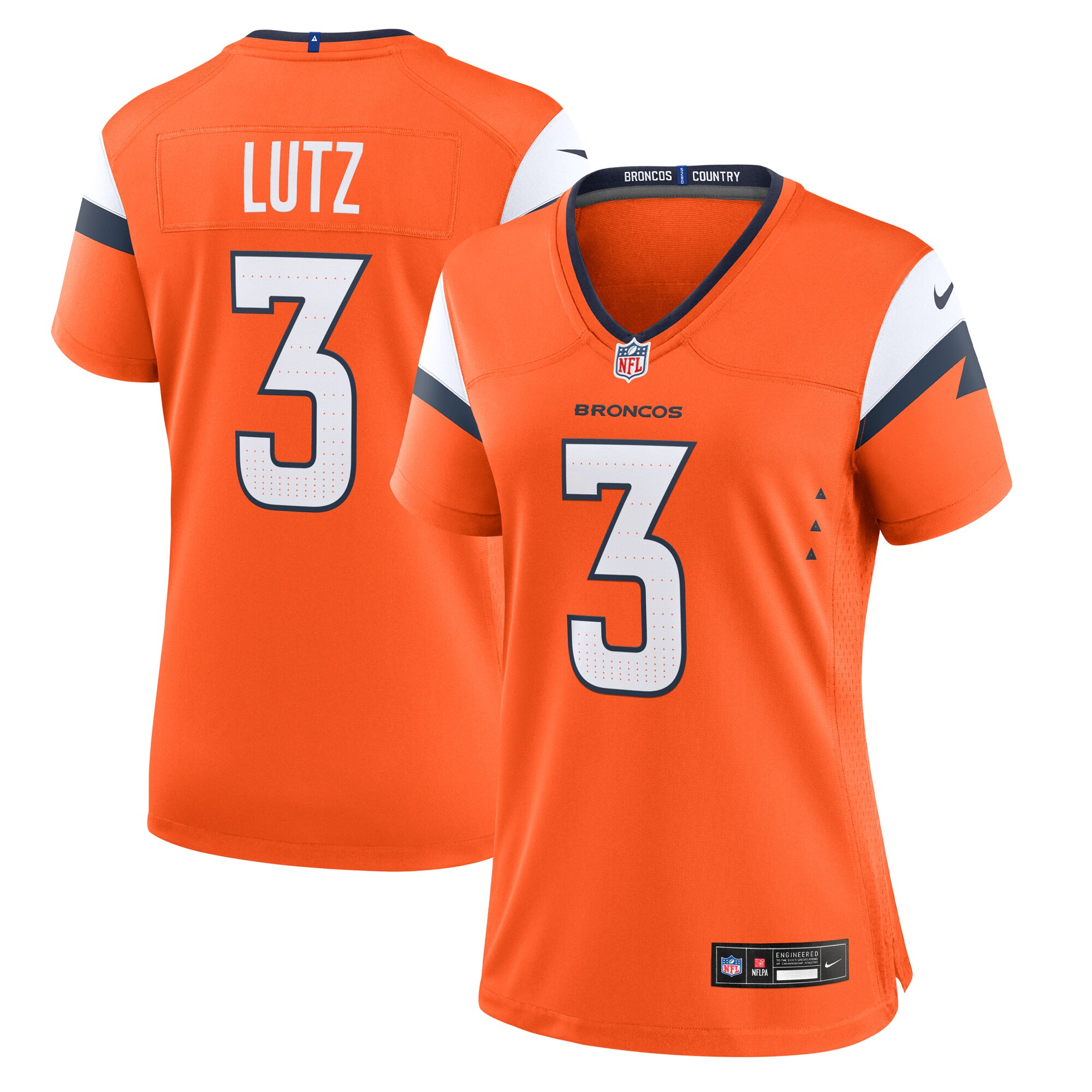 Women's Denver Broncos Wil Lutz Orange Team Game Jersey Js6194