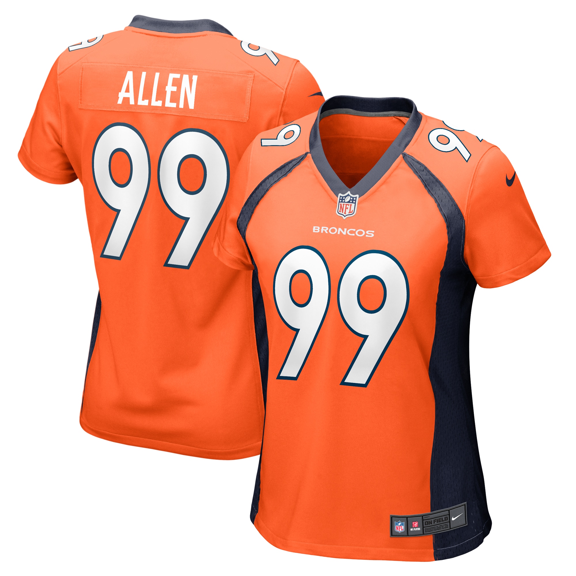 Women's Denver Broncos Zach Allen Orange Game Player Jersey Js1889