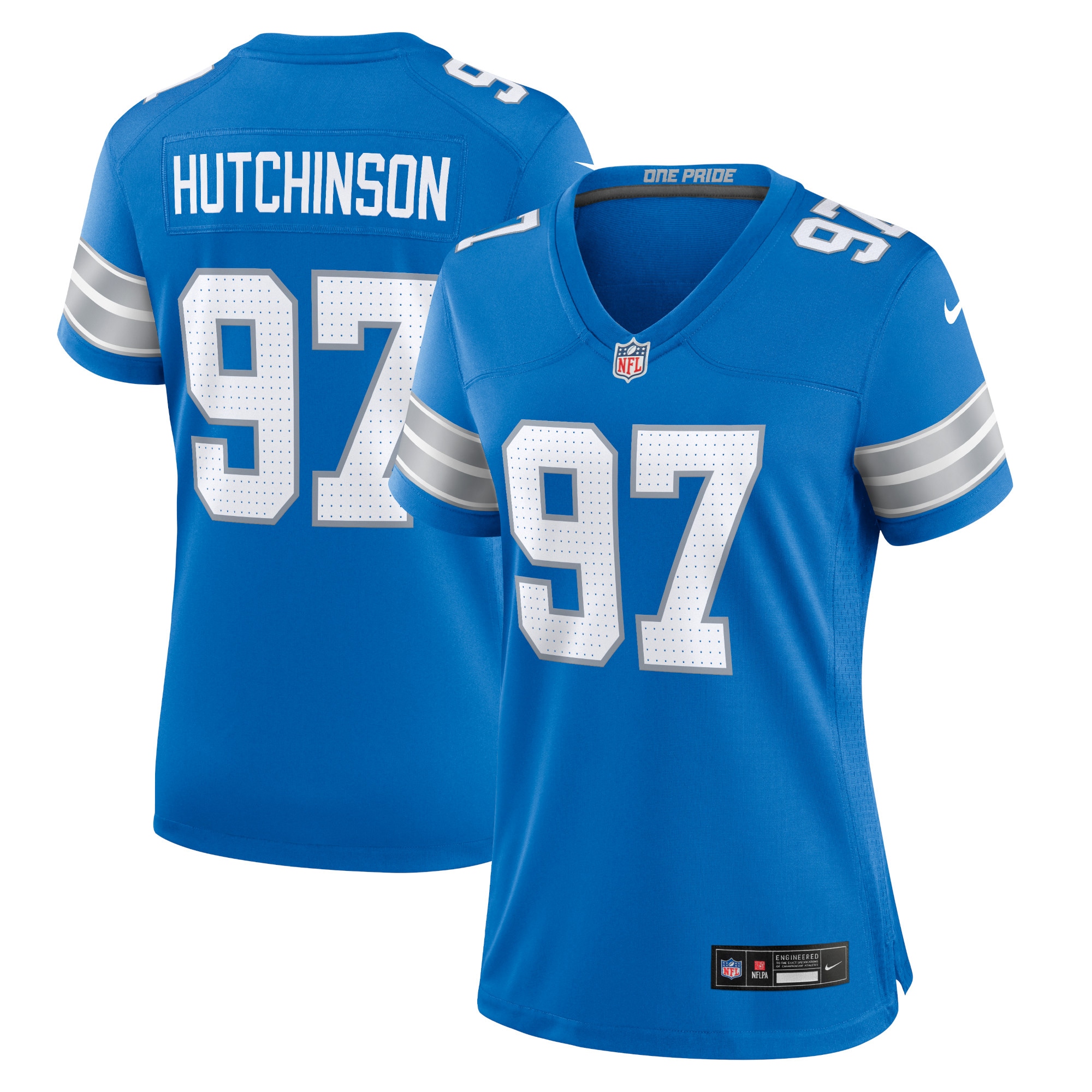 Women's Detroit Lions Aidan Hutchinson Blue Game Jersey Js2976