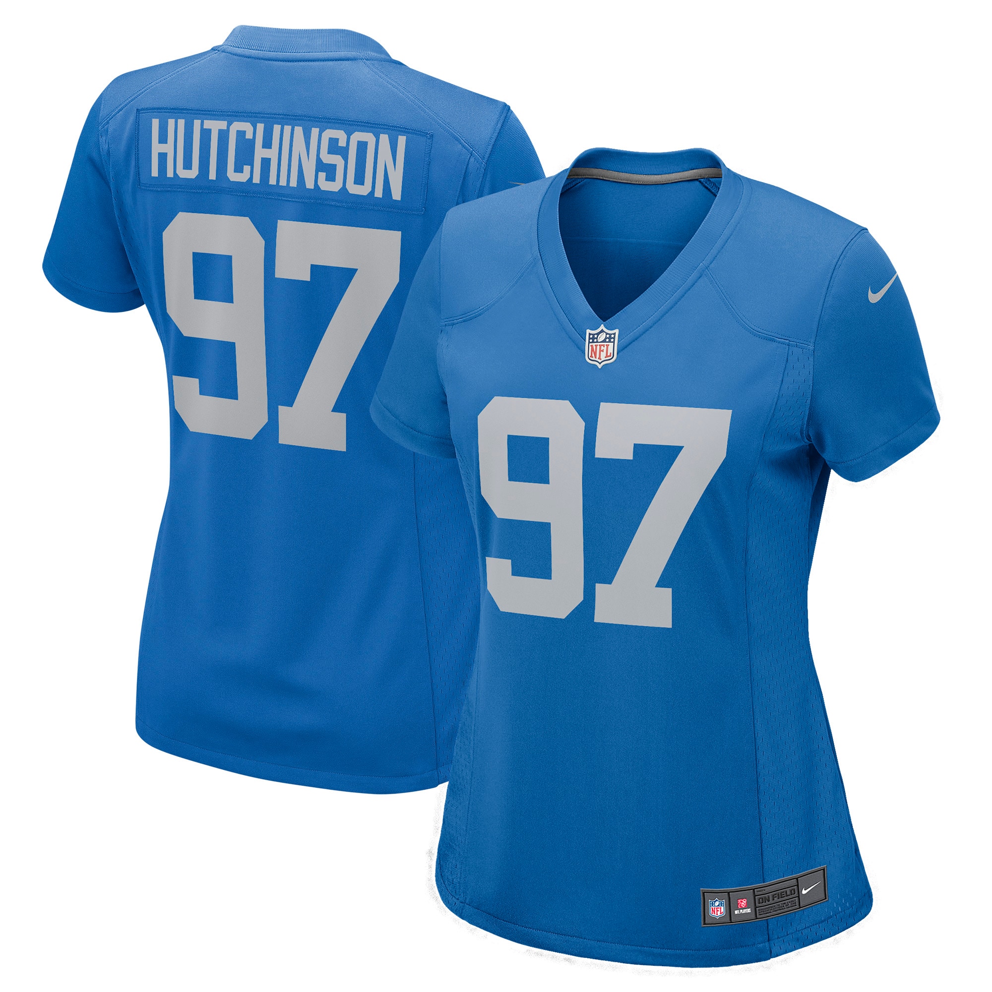 Women's Detroit Lions Aidan Hutchinson Blue Player Jersey Js4650