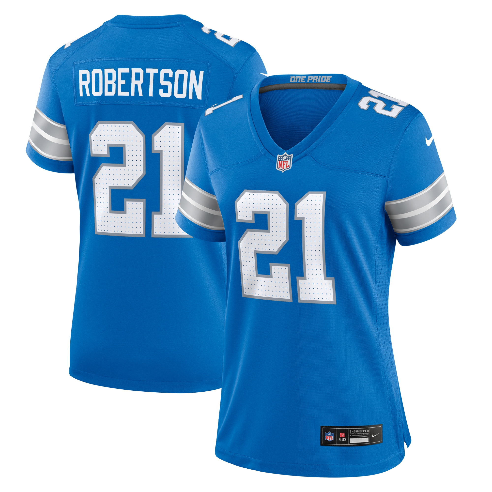 Women's Detroit Lions Amik Robertson Blue Team Game Jersey Js6048