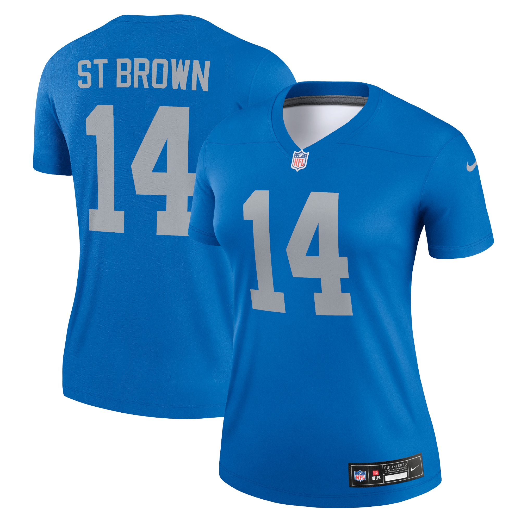 Women's Detroit Lions Amon-ra St. Brown Blue Alternate Legend Player Performance Top Js7611