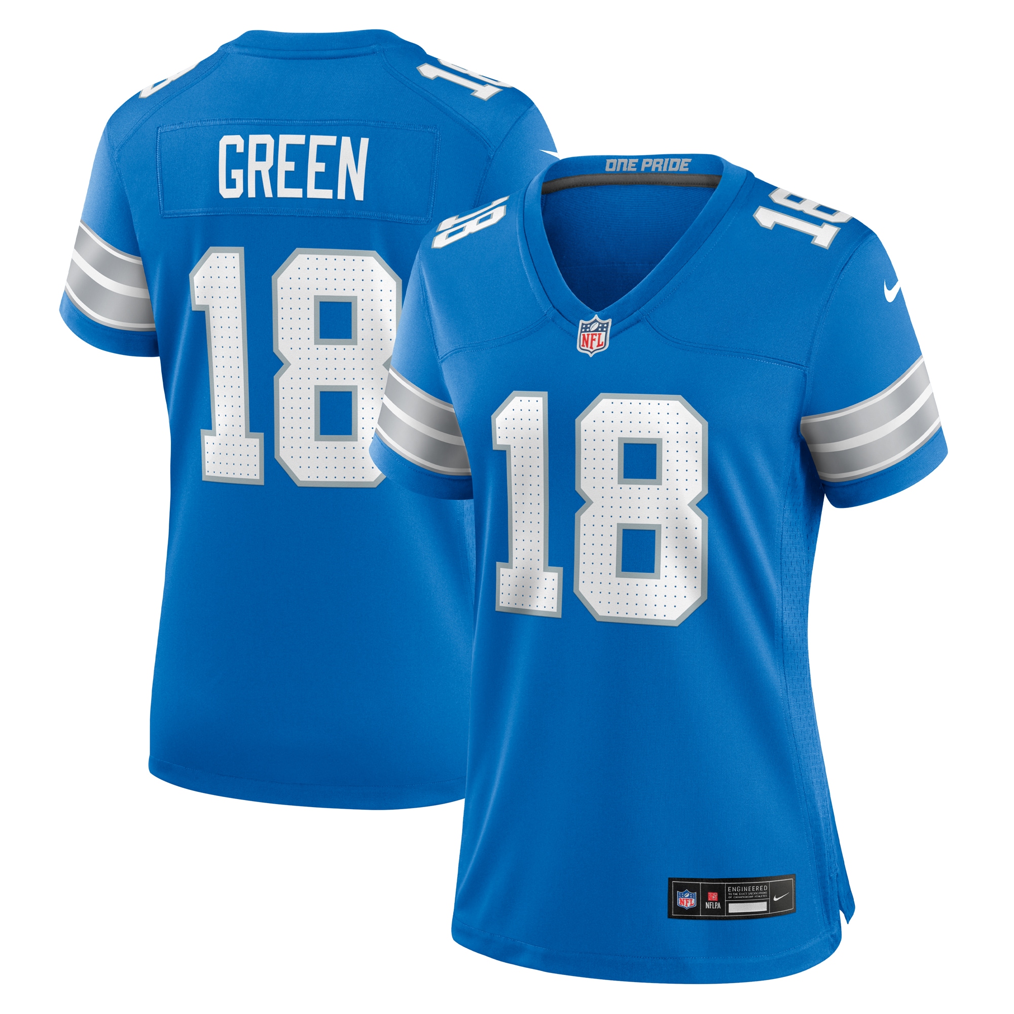 Women's Detroit Lions Antoine Green Blue Team Game Jersey Js1646