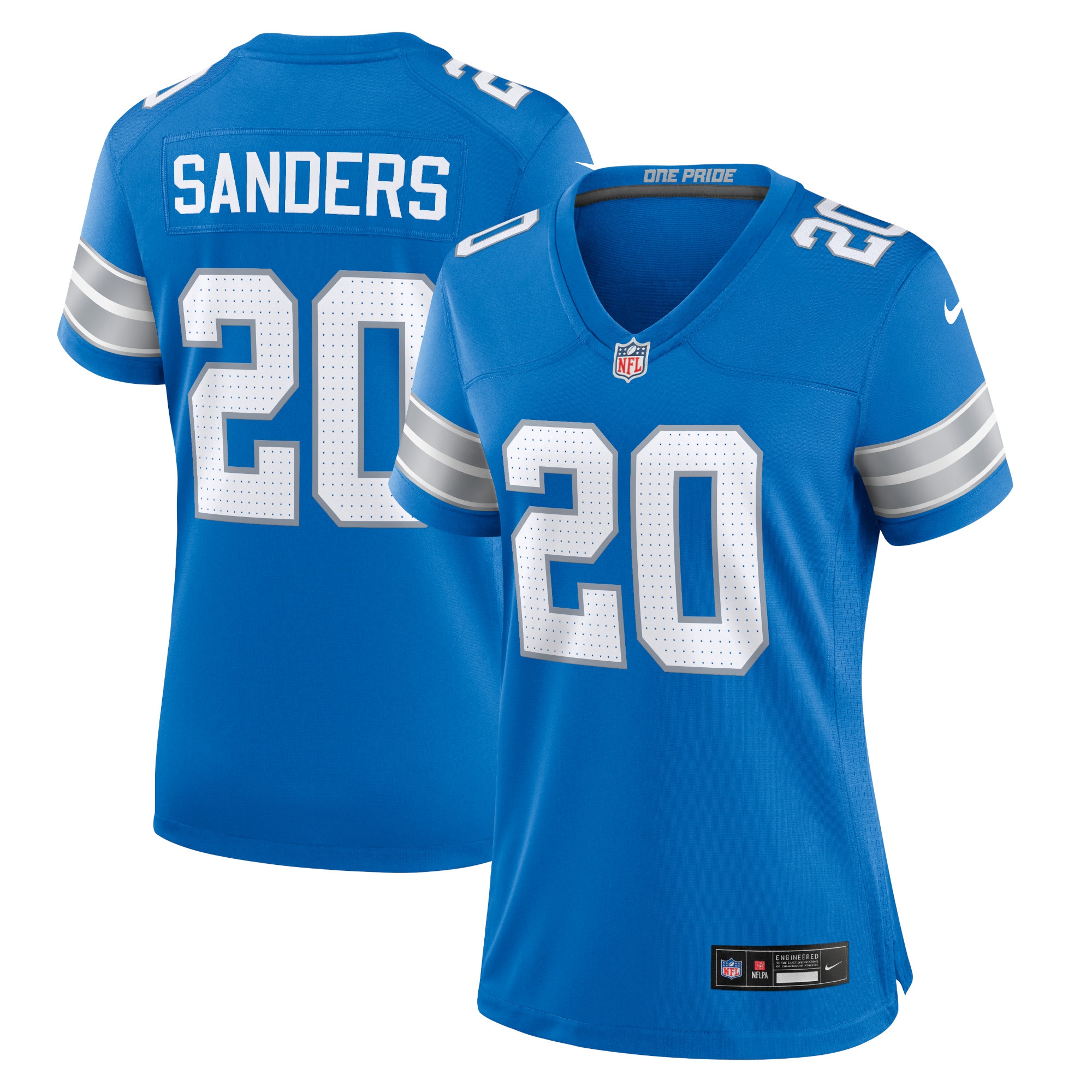 Women's Detroit Lions Barry Sanders Blue Retired Player Game Jersey Js4498