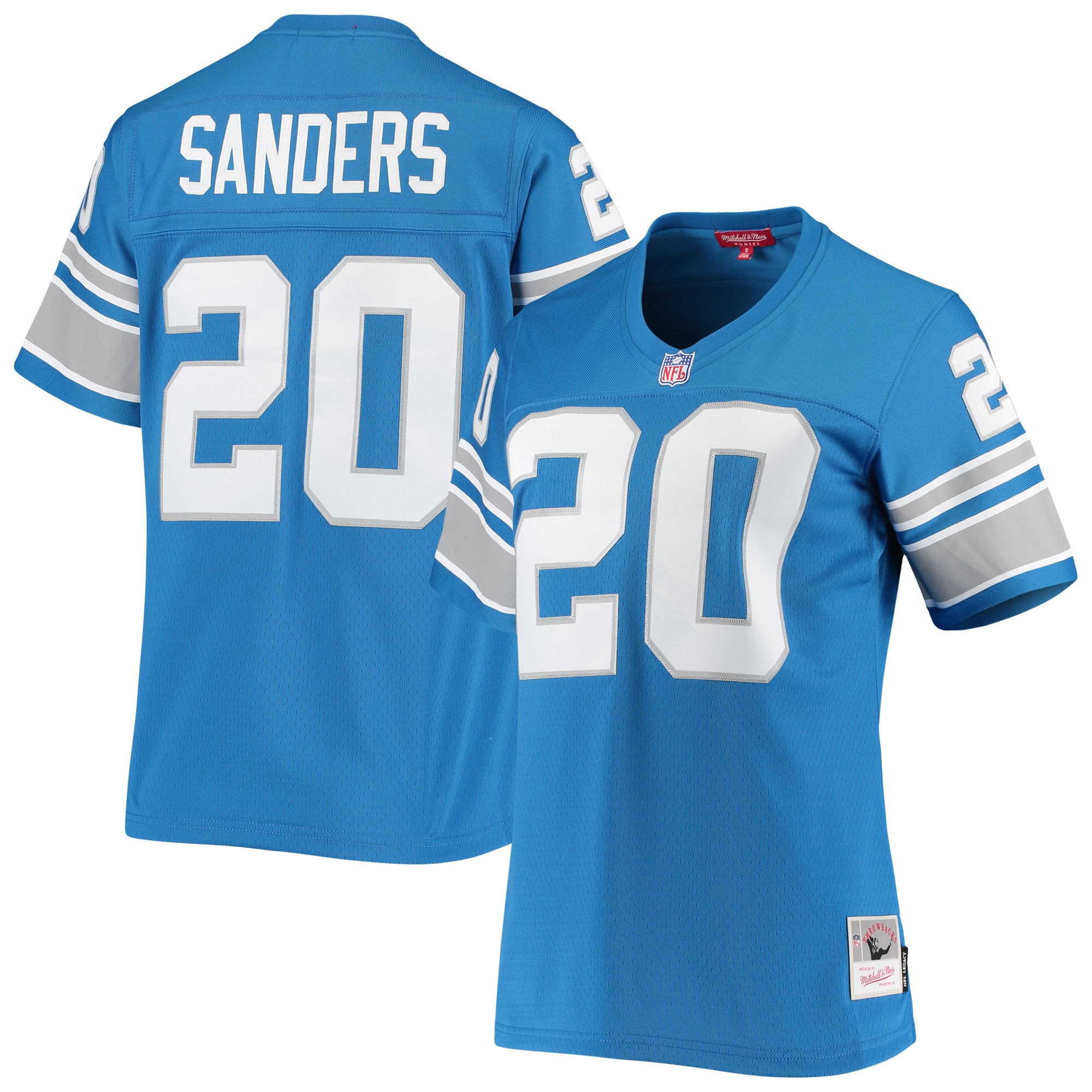 Women's Detroit Lions Barry Sanders Mitchell & Ness Blue 1996 Legacy Jersey Js1697