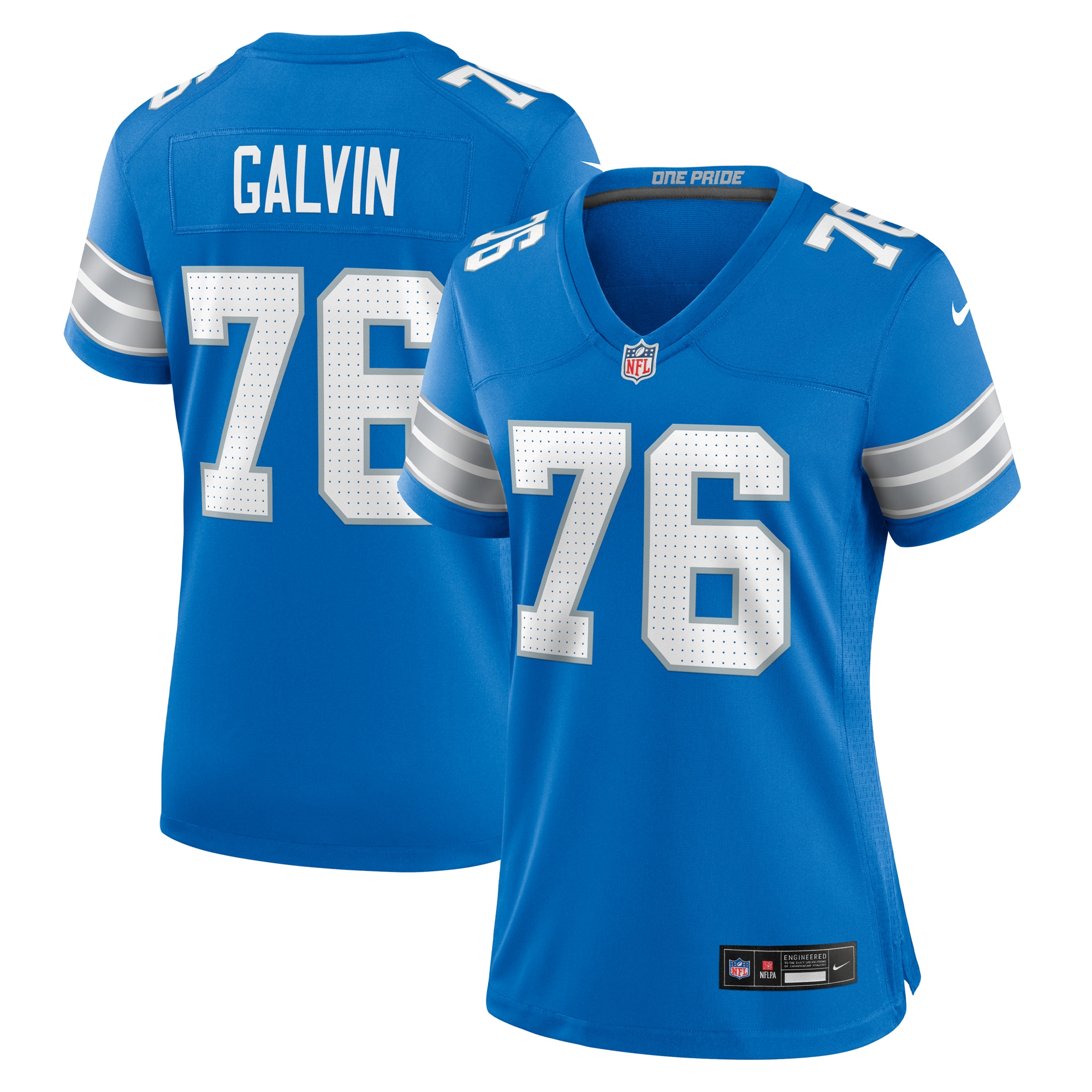Women's Detroit Lions Connor Galvin Blue Team Game Jersey Js4928