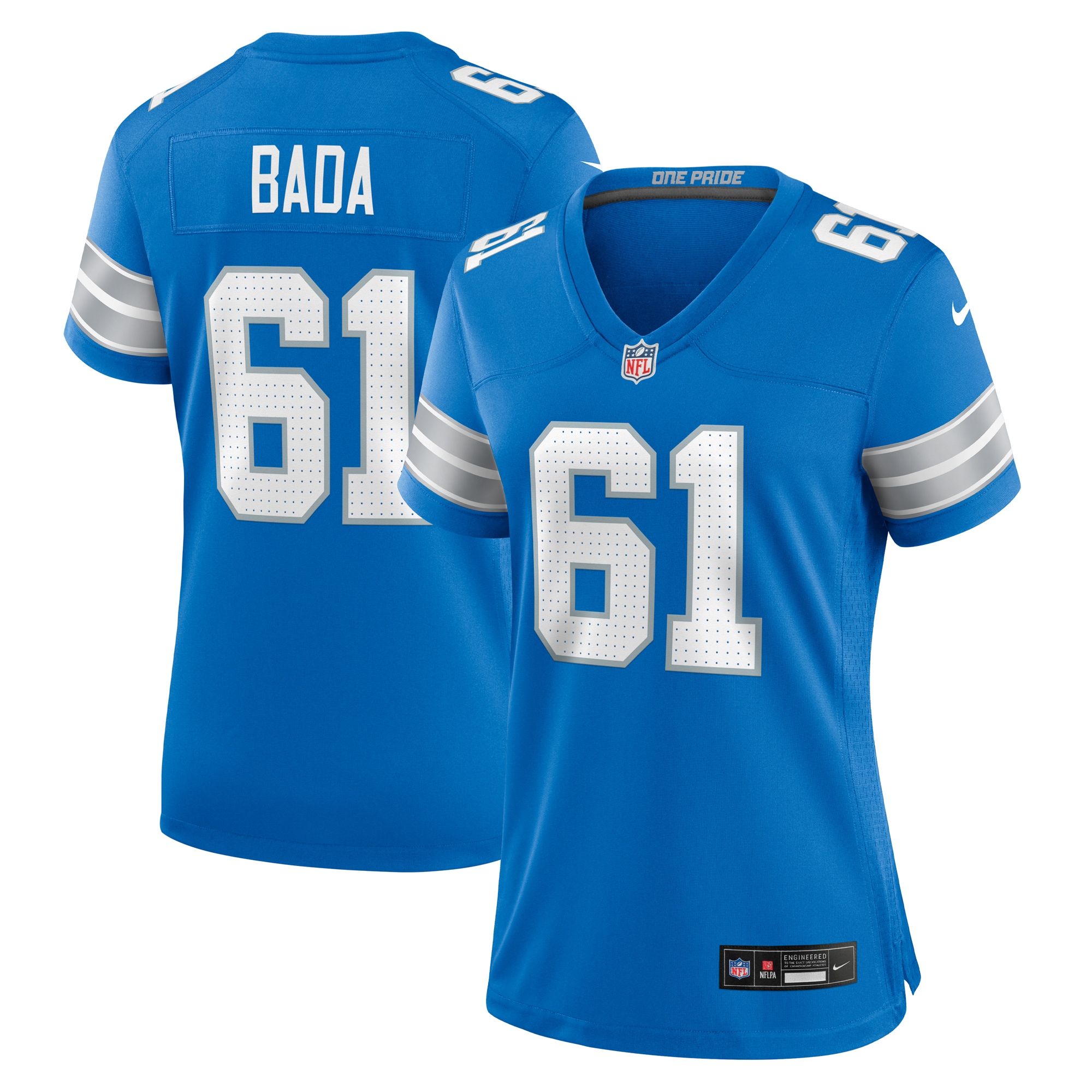 Women's Detroit Lions David Bada Blue Team Game Jersey Js8552