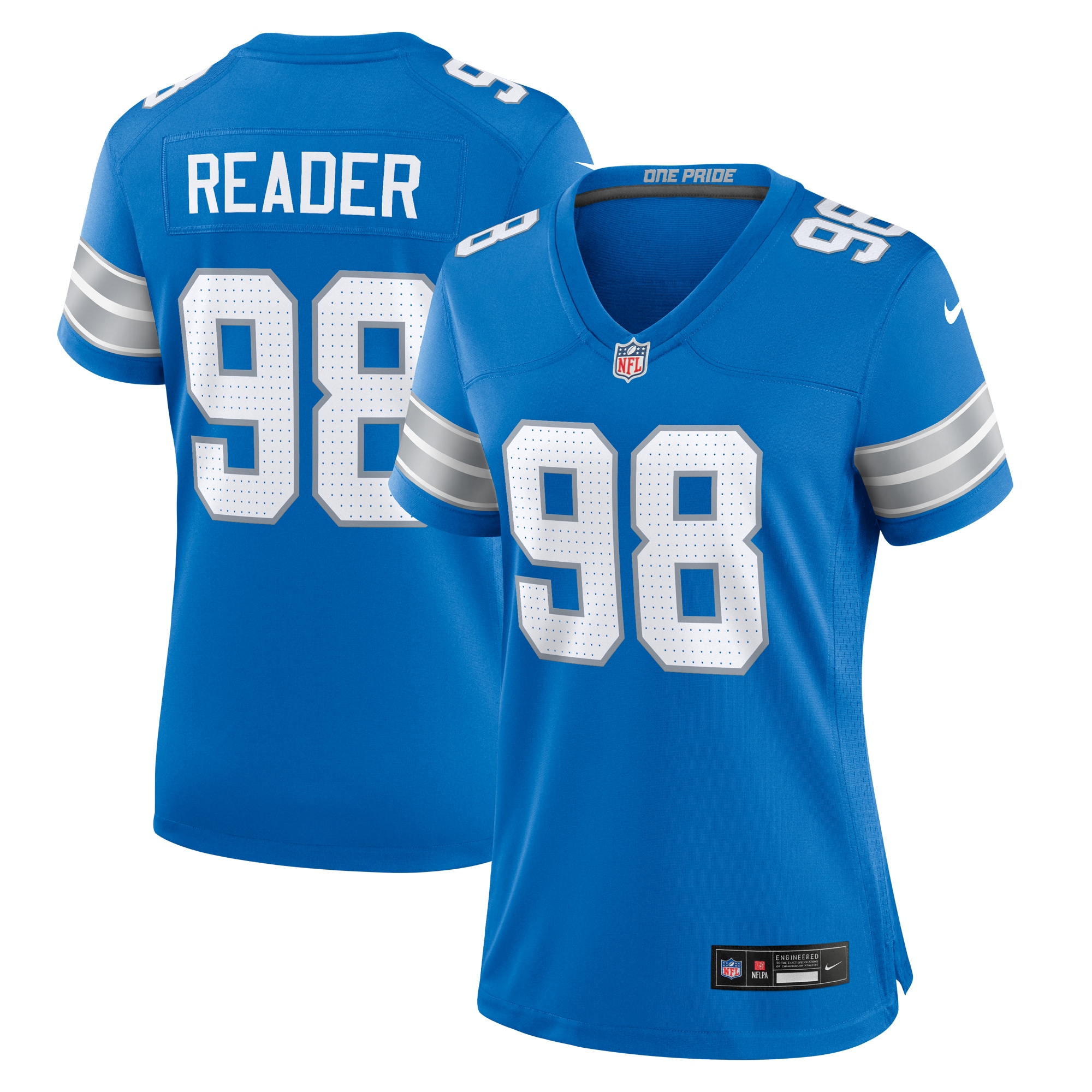 Women's Detroit Lions D.j. Reader Blue Team Game Jersey Js4619