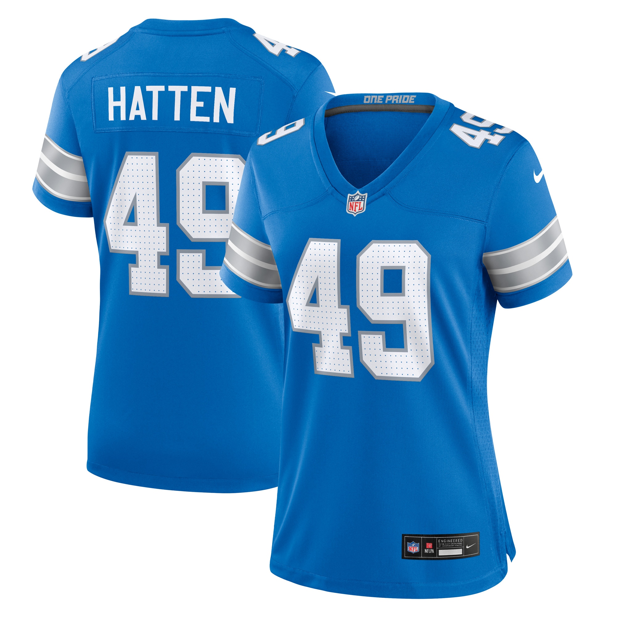 Women's Detroit Lions Hogan Hatten Blue Game Jersey Js2012