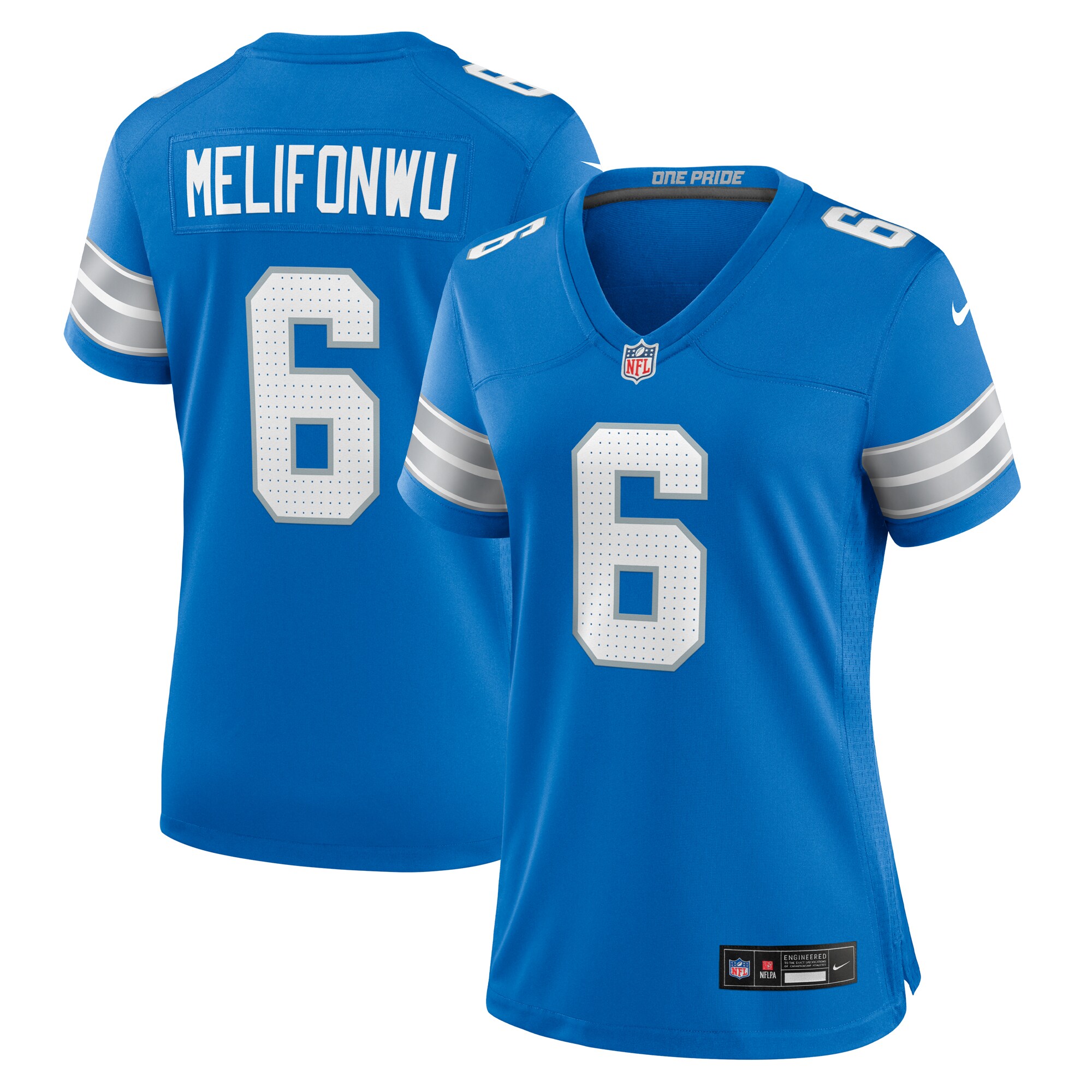 Women's Detroit Lions Ifeatu Melifonwu Blue Team Game Jersey Js7200