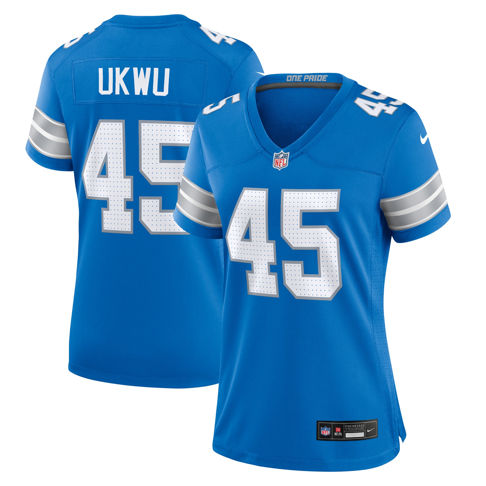 Women's Detroit Lions Isaac Ukwu Blue Game Jersey Js2366