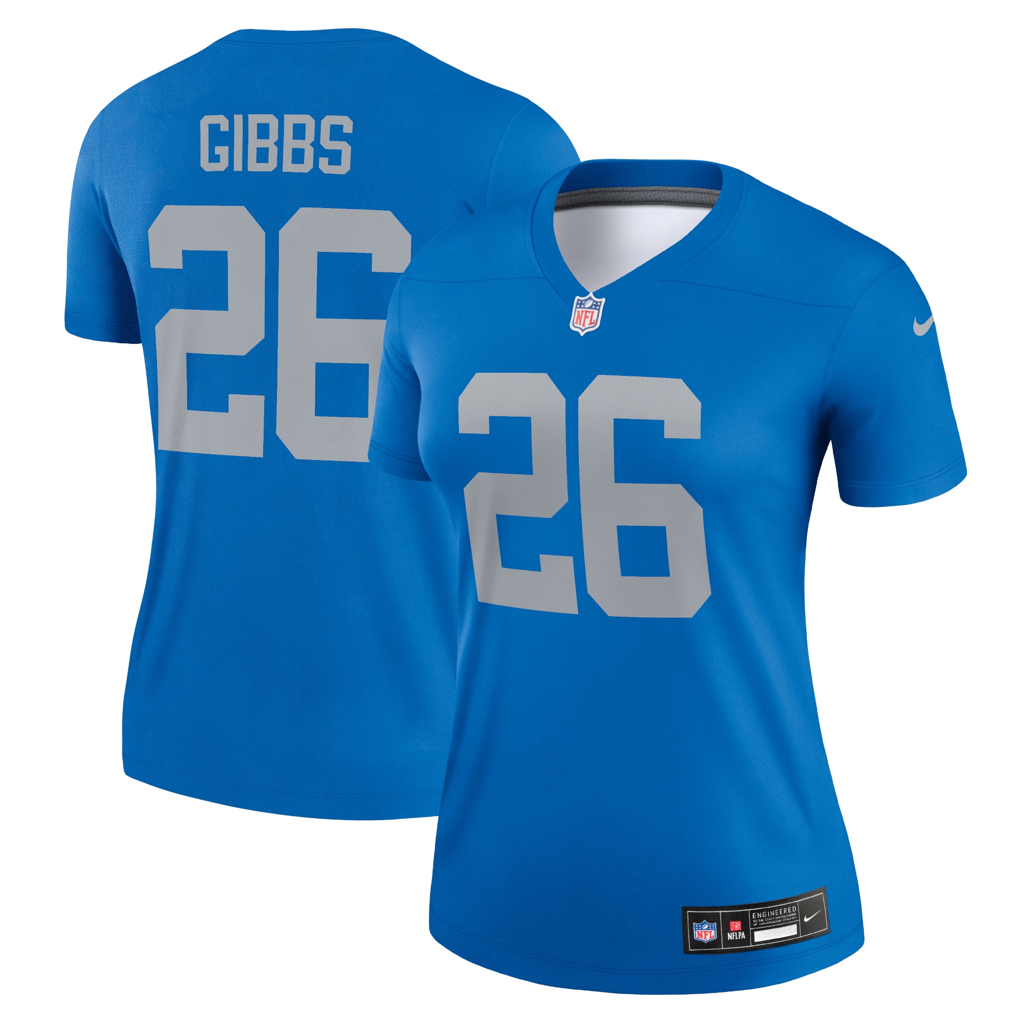 Women's Detroit Lions Jahmyr Gibbs Blue Alternate Legend Player Performance Top Js5373