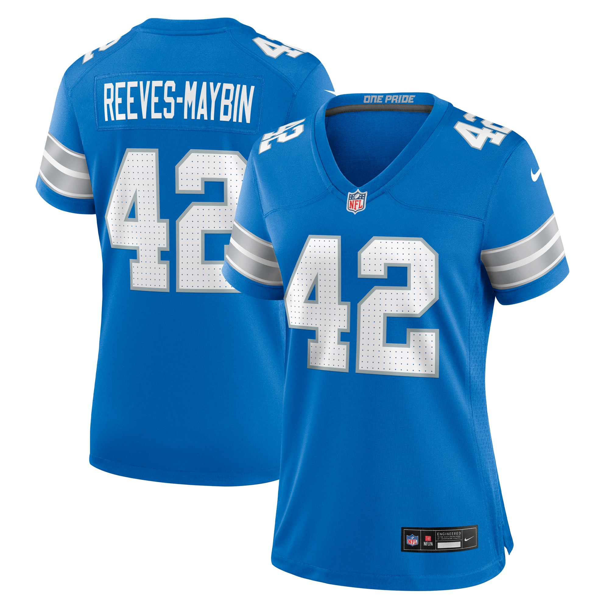 Women's Detroit Lions Jalen Reeves-maybin Blue Team Game Jersey Js5342