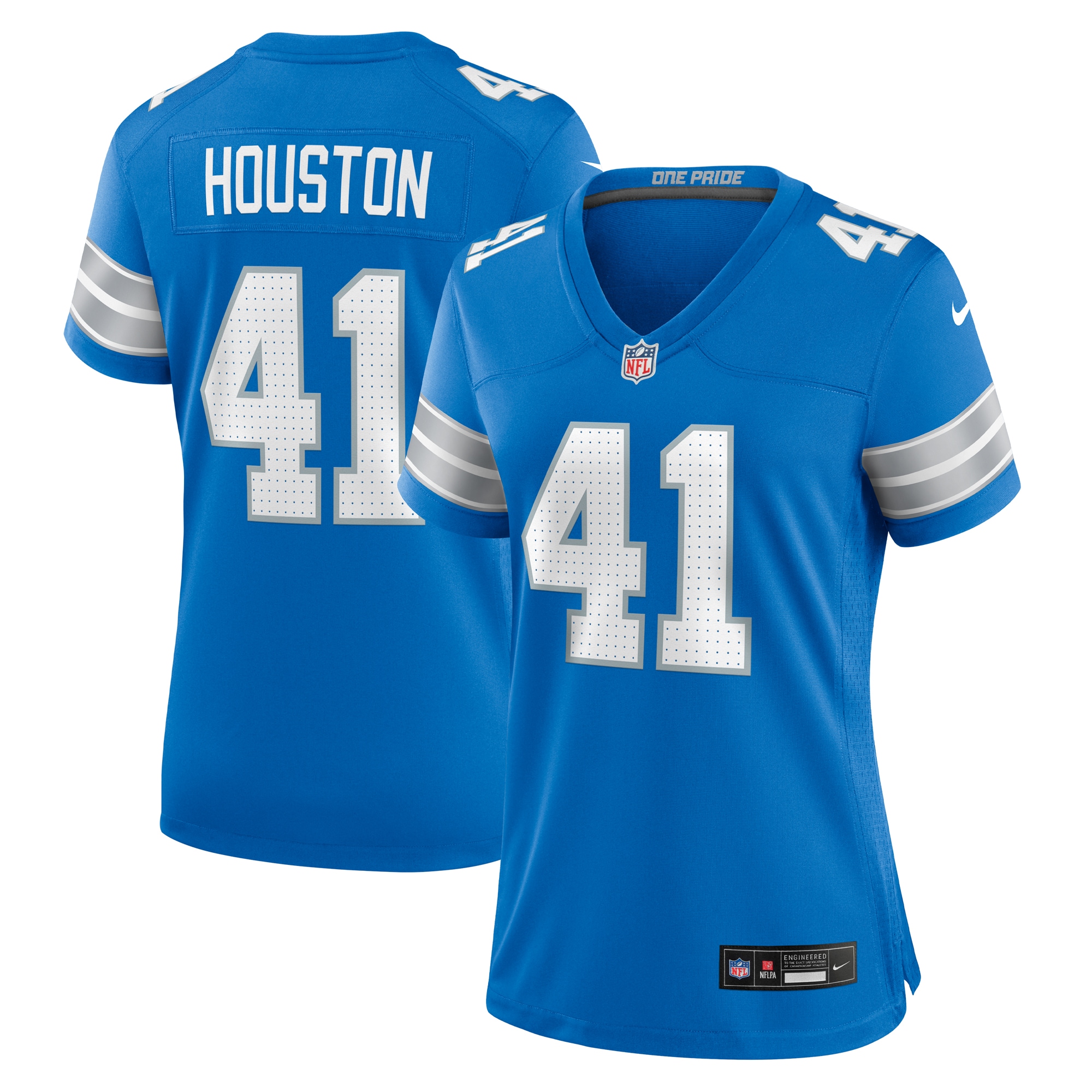 Women's Detroit Lions James Houston Blue Team Game Jersey Js5163
