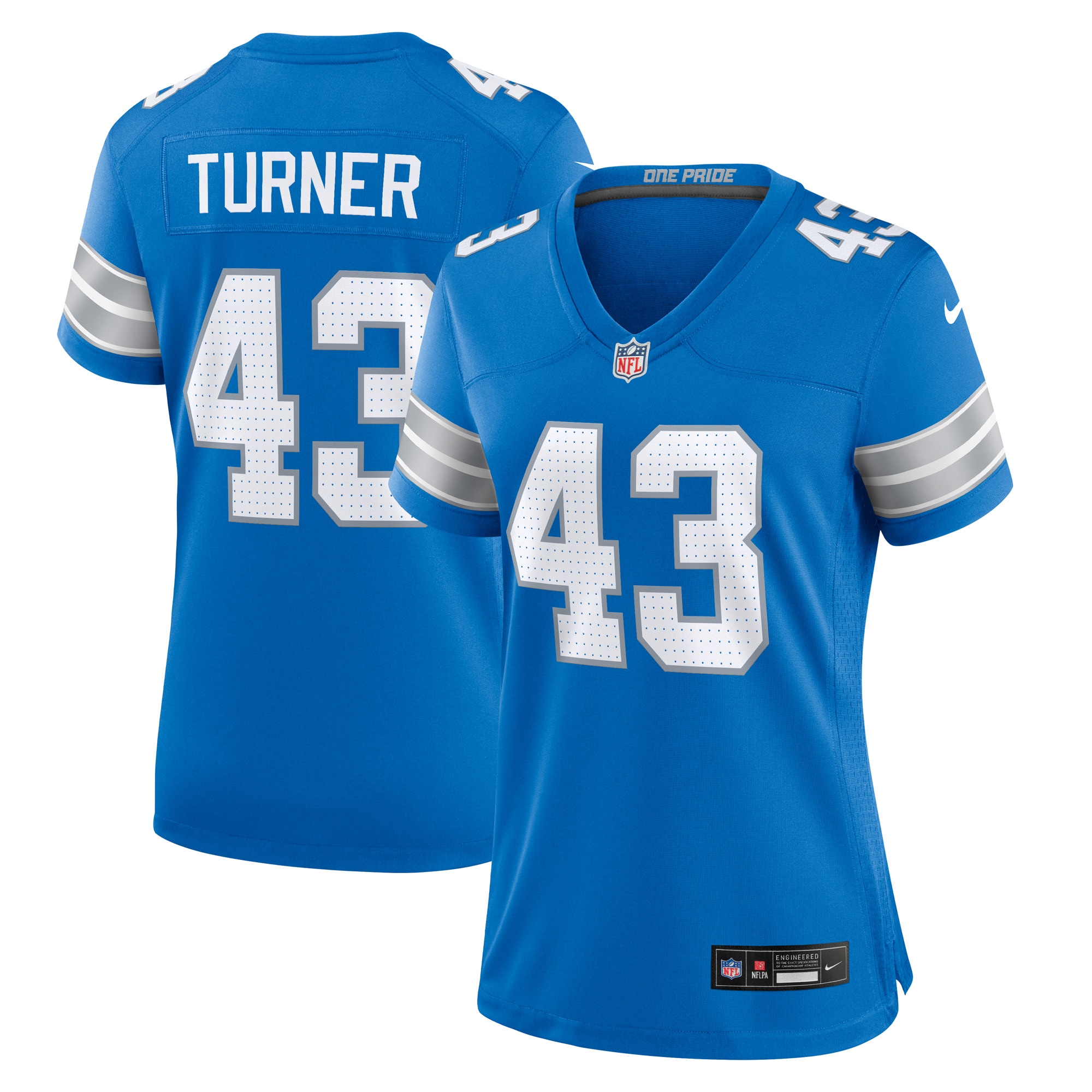 Women's Detroit Lions James Turner Blue Game Jersey Js8936