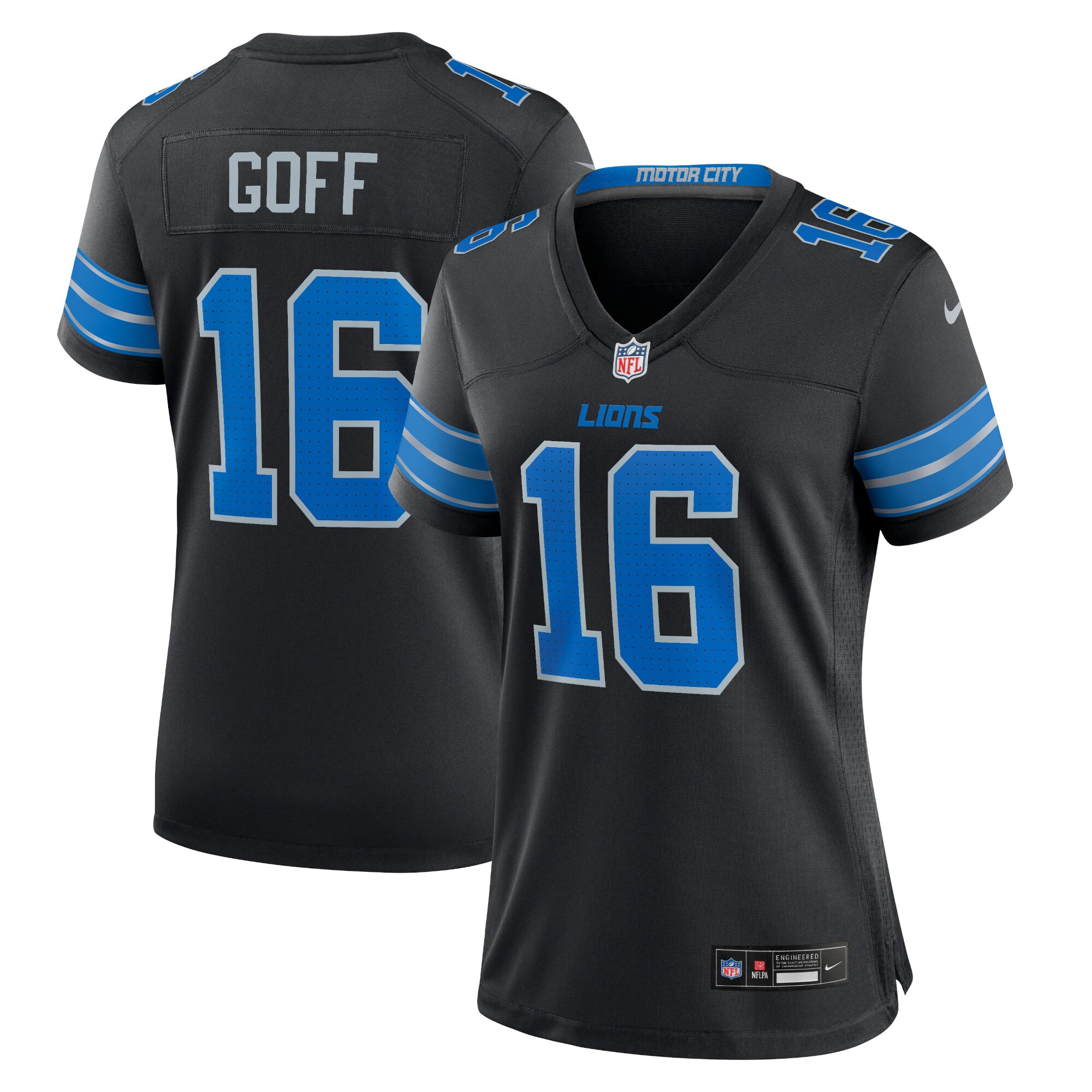 Women's Detroit Lions Jared Goff Black 2nd Alternate Game Jersey Js5647