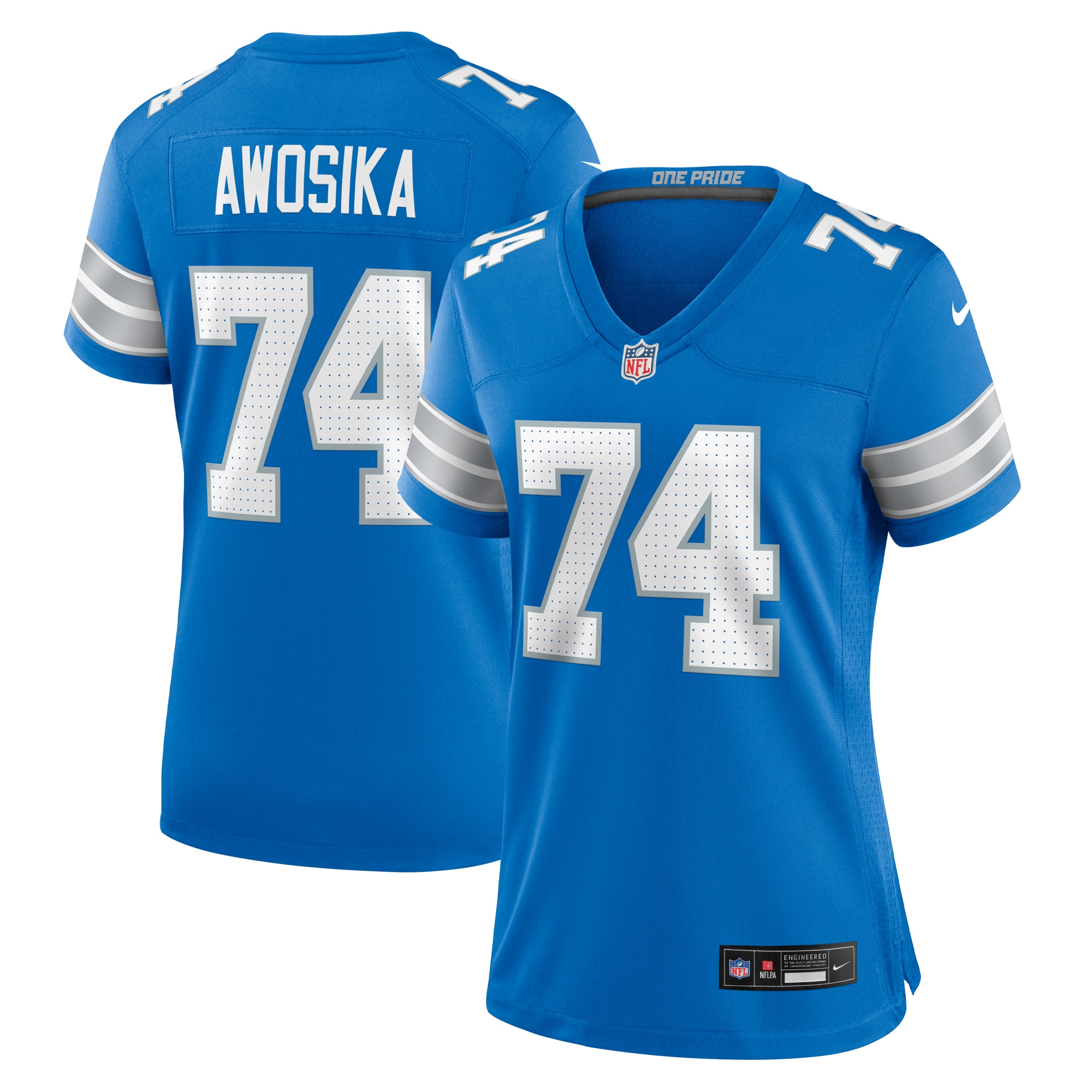 Women's Detroit Lions Kayode Awosika Blue Team Game Jersey Js9228