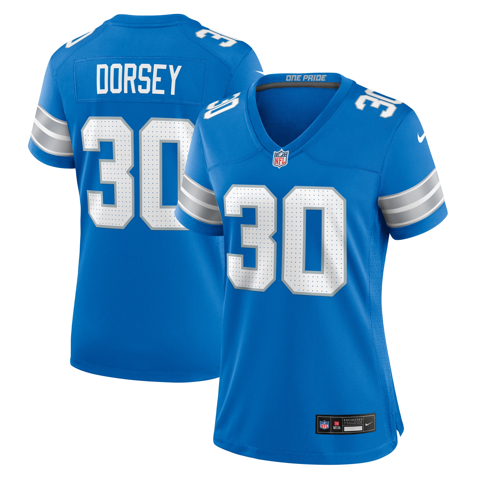 Women's Detroit Lions Khalil Dorsey Blue Team Game Jersey Js4403