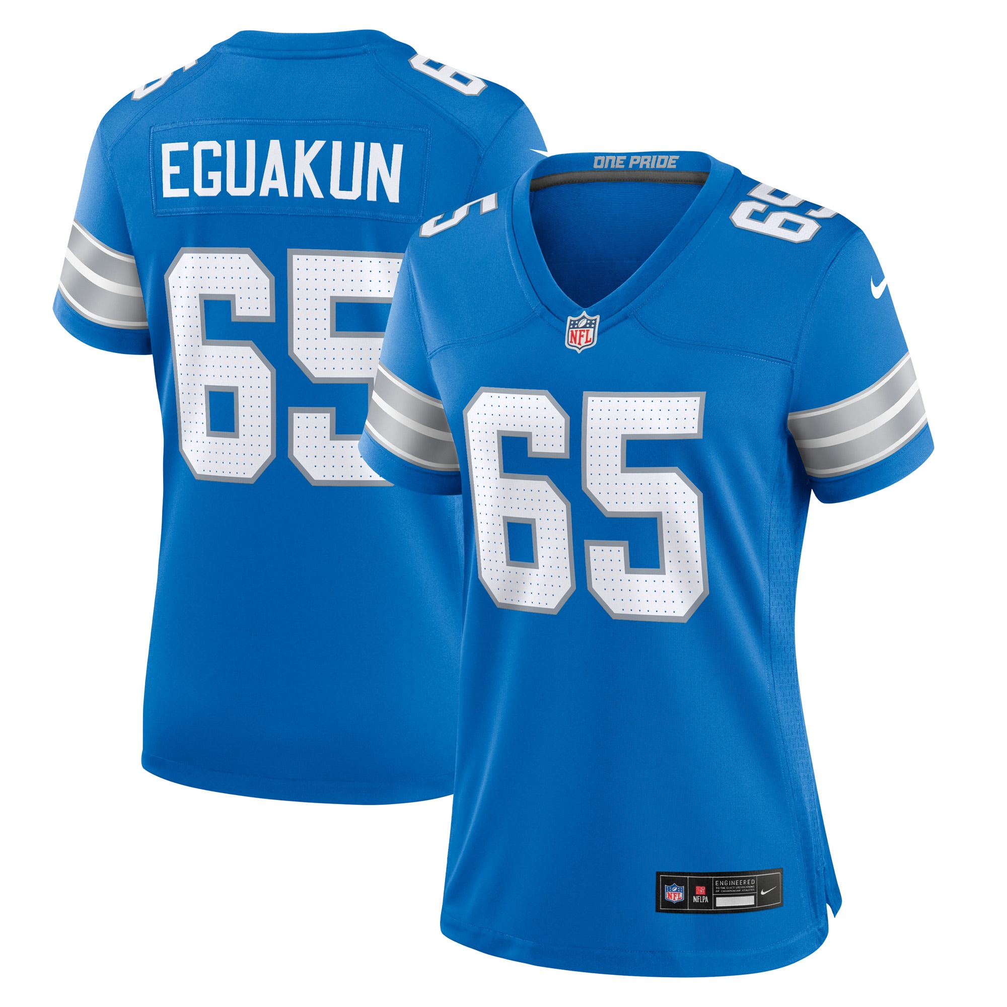 Women's Detroit Lions Kingsley Eguakun Blue Game Jersey Js2788