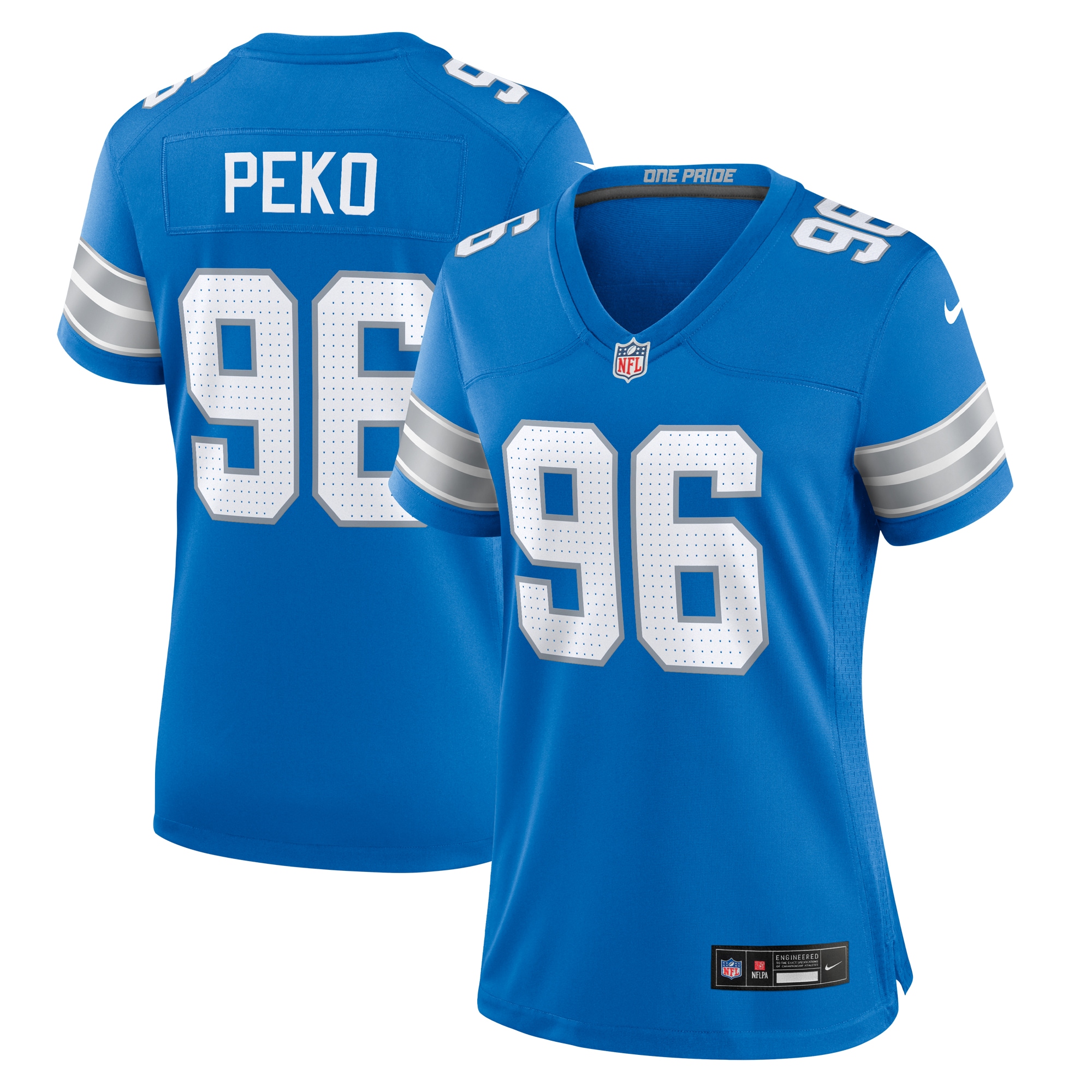 Women's Detroit Lions Kyle Peko Blue Game Jersey Js9390