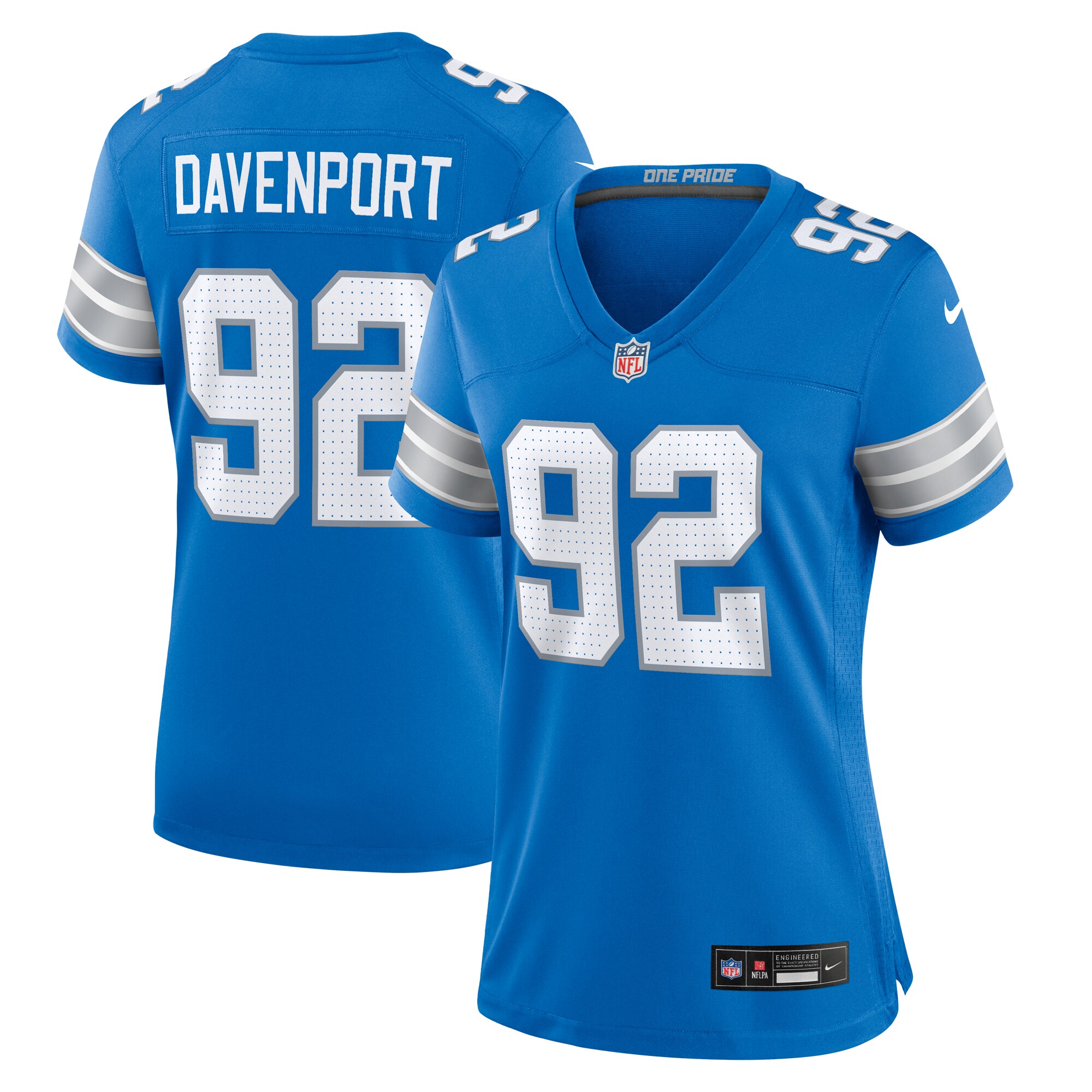 Women's Detroit Lions Marcus Davenport Blue Team Game Jersey Js8278