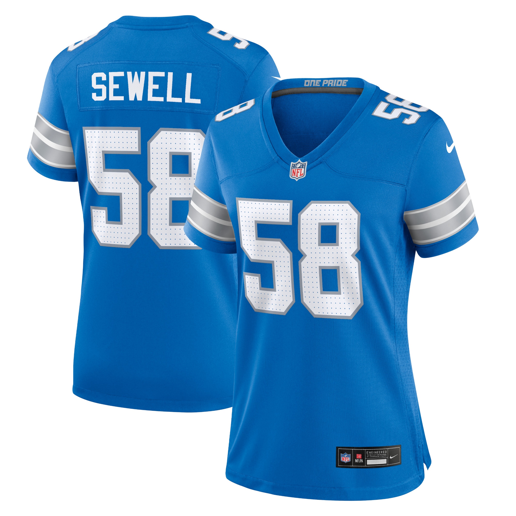 Women's Detroit Lions Penei Sewell Blue Game Jersey Js3874