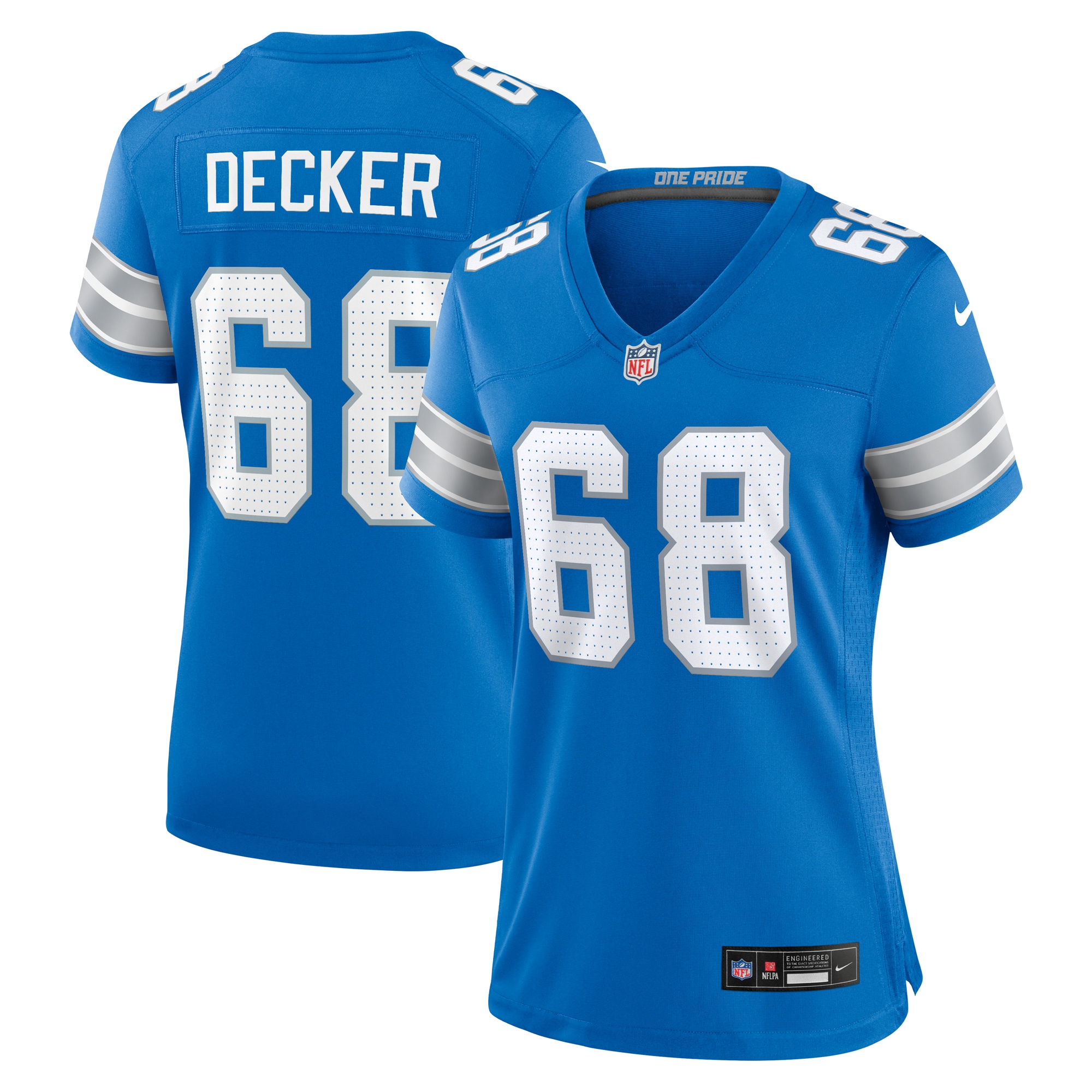 Women's Detroit Lions Taylor Decker Blue Team Game Jersey Js5355