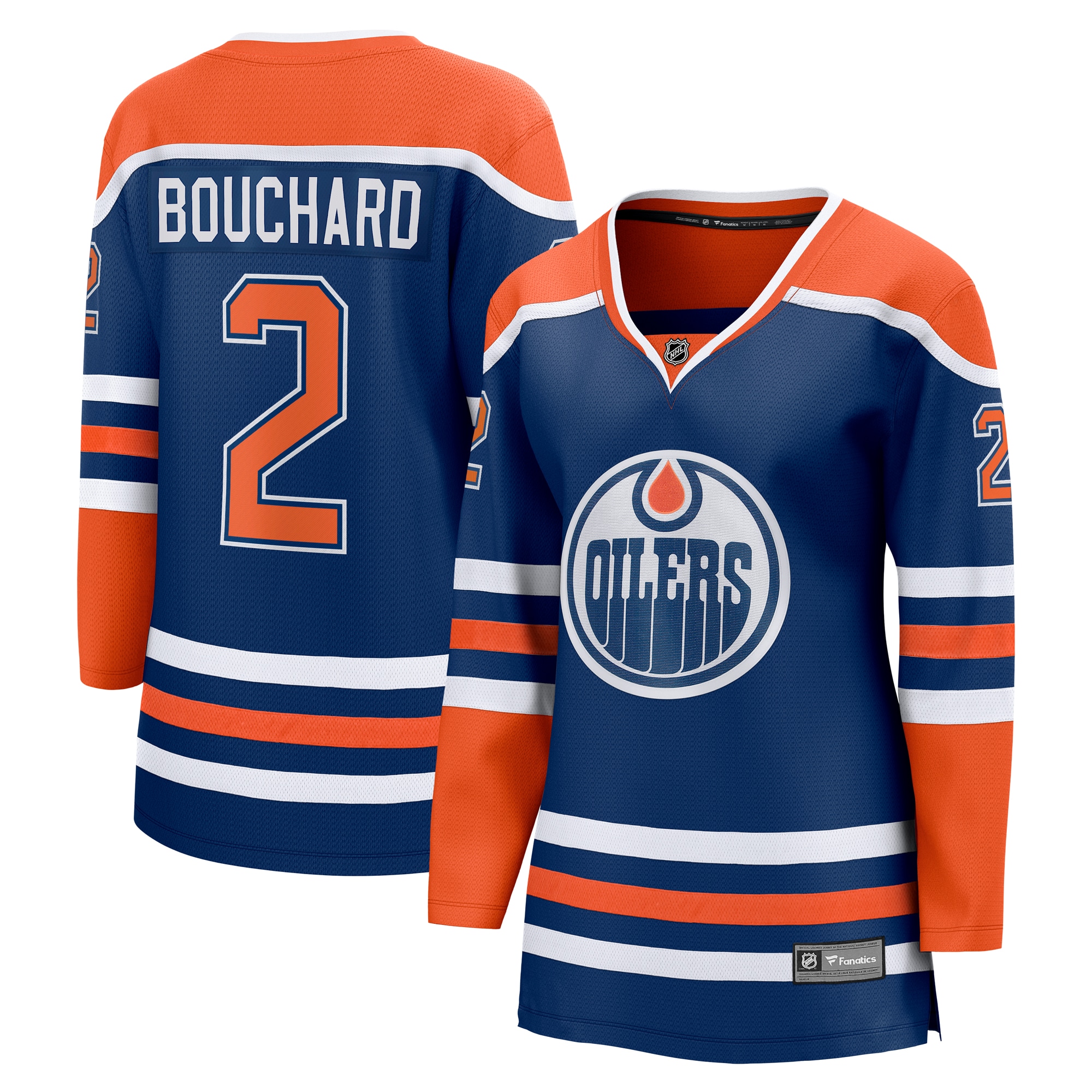 Women's Edmonton Oilers Evan Bouchard Royal Home Breakaway Player Jersey