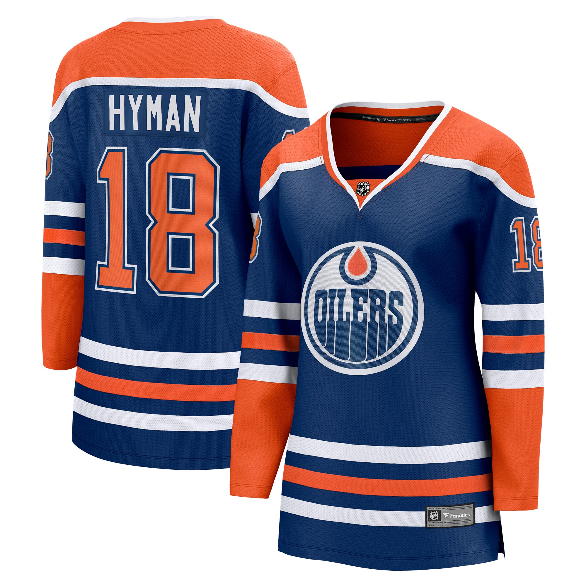 Women's Edmonton Oilers Zach Hyman Royal Home Breakaway Player Jersey