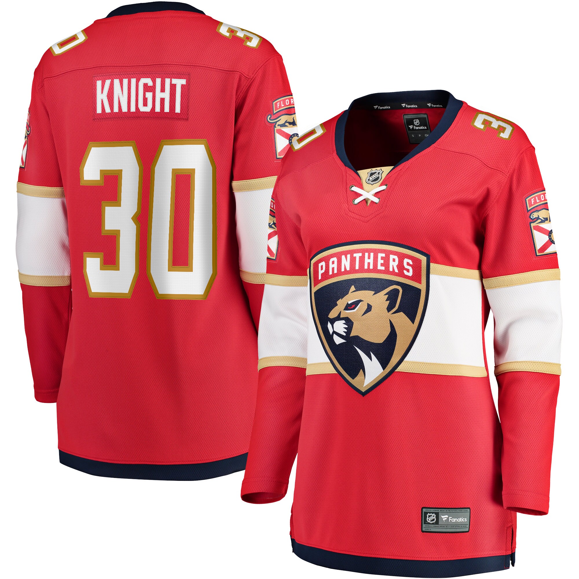 Women's Florida Panthers Spencer Knight Red Home Breakaway Jersey