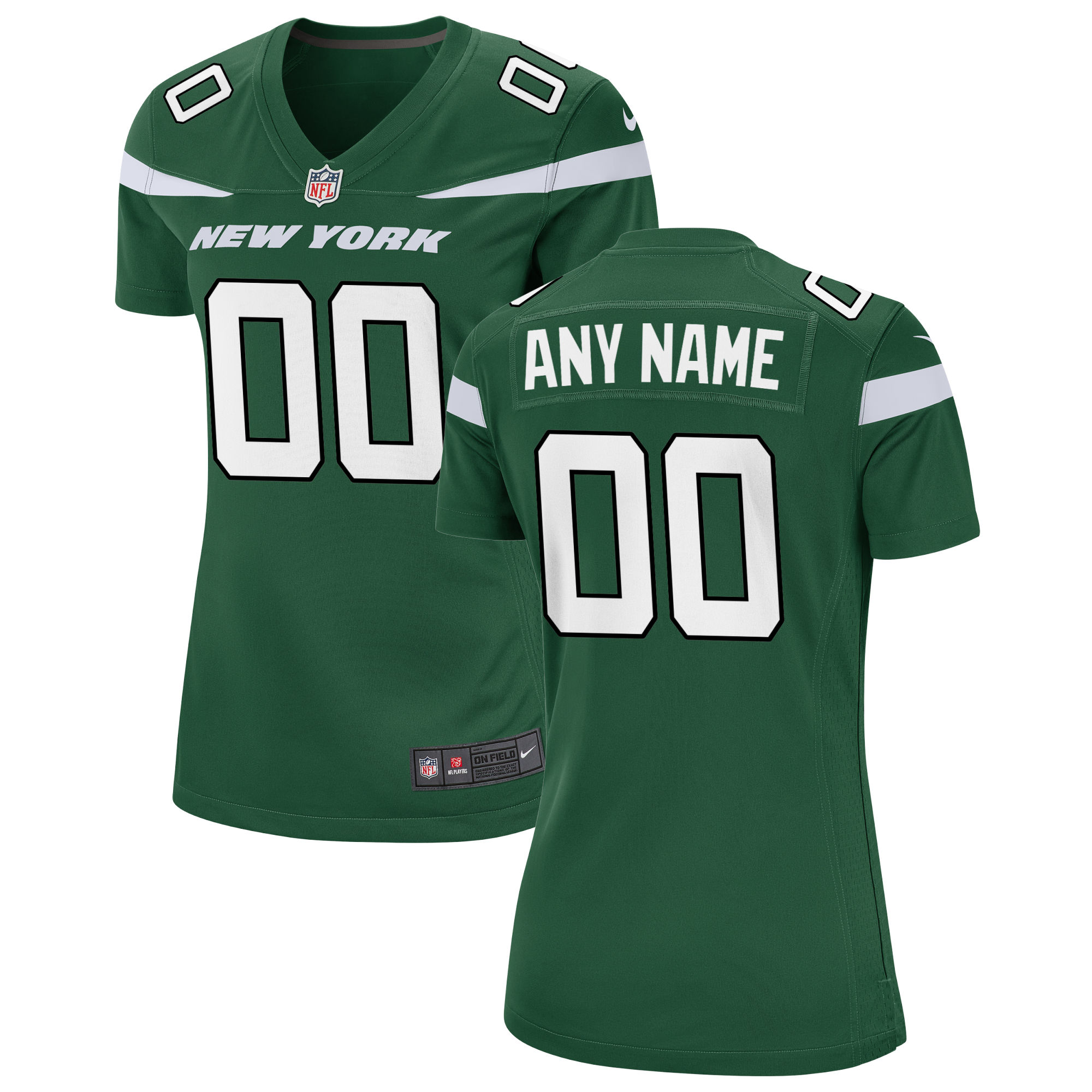 Women's Gotham Green New York Jets Custom Game Jersey Js8264