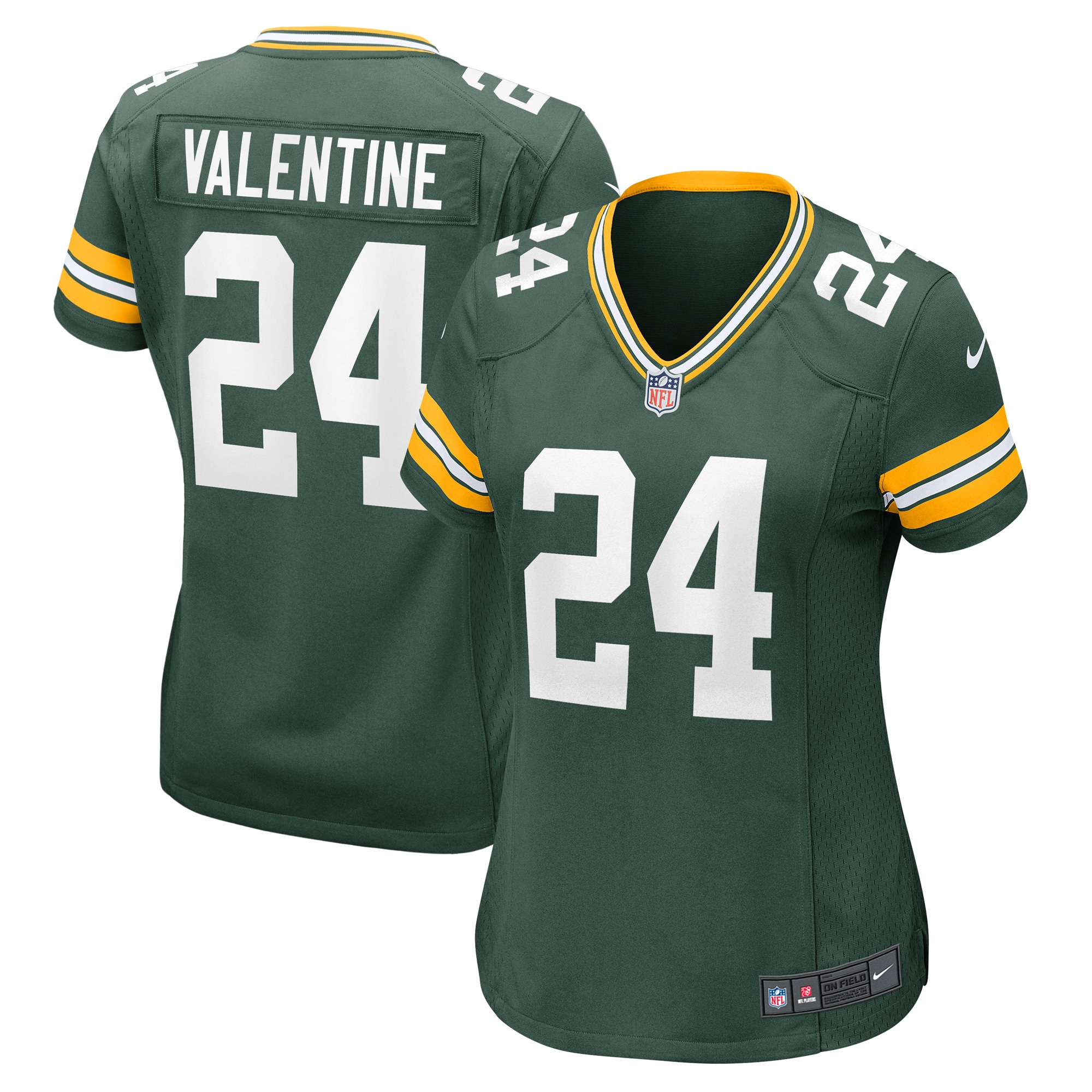 Women's Green Bay Packers Carrington Valentine Green Game Jersey Js3705