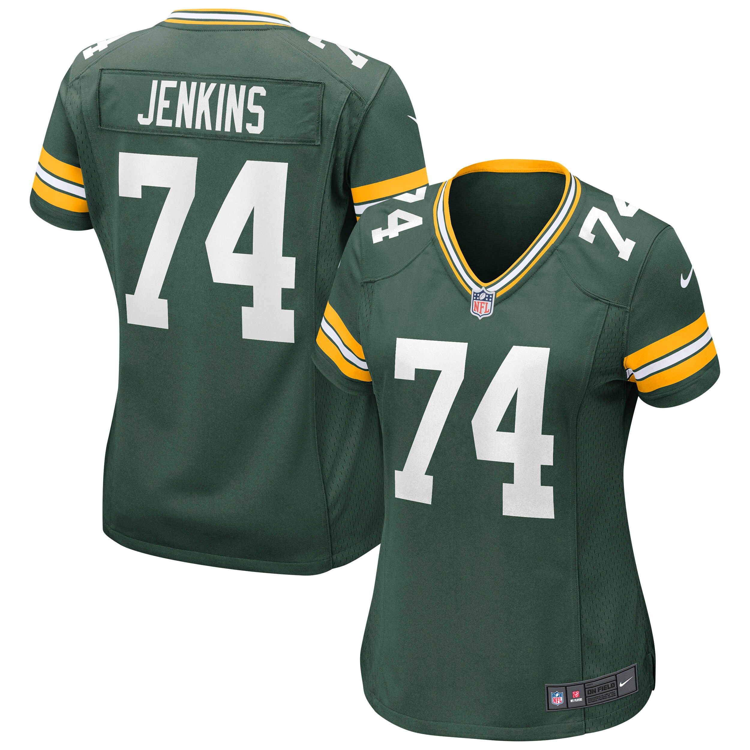 Women's Green Bay Packers Elgton Jenkins Green Game Jersey Js1151