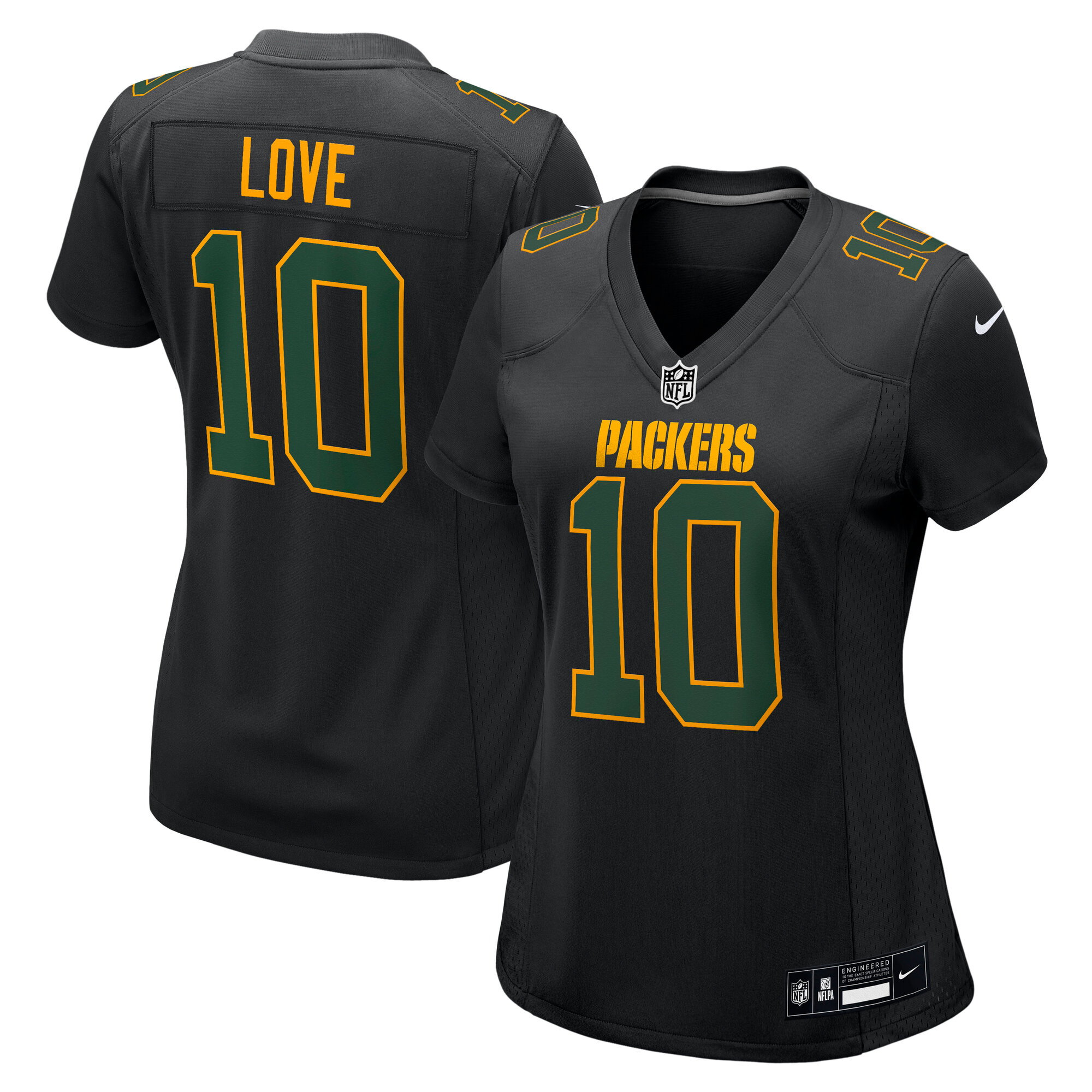 Women's Green Bay Packers Jordan Love Black Fashion Game Jersey Js8284