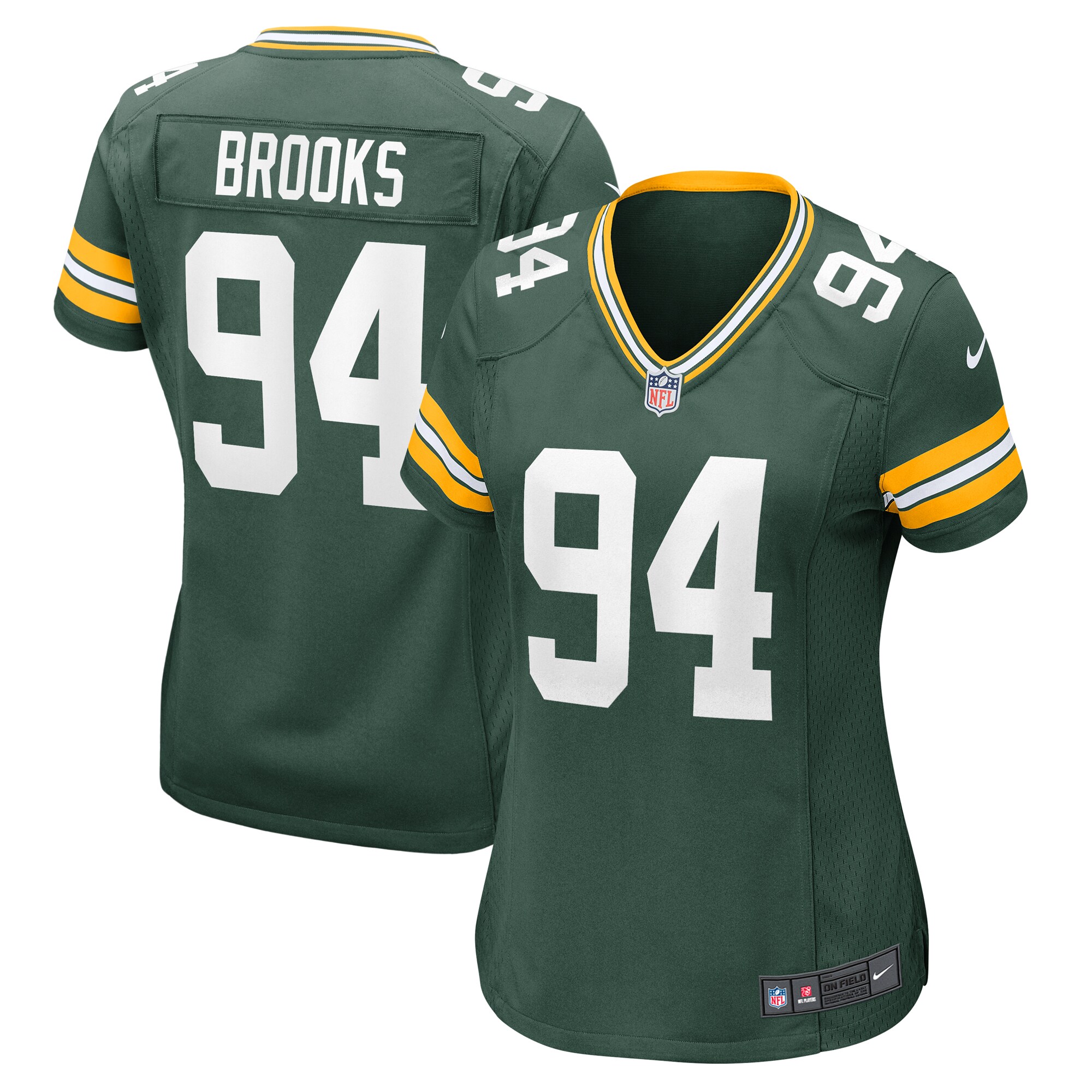Women's Green Bay Packers Karl Brooks Green Game Jersey Js8150