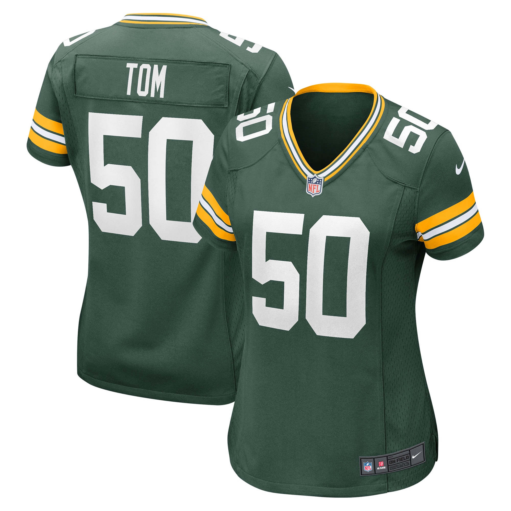 Women's Green Bay Packers Zach Tom Green Player Game Jersey Js5648