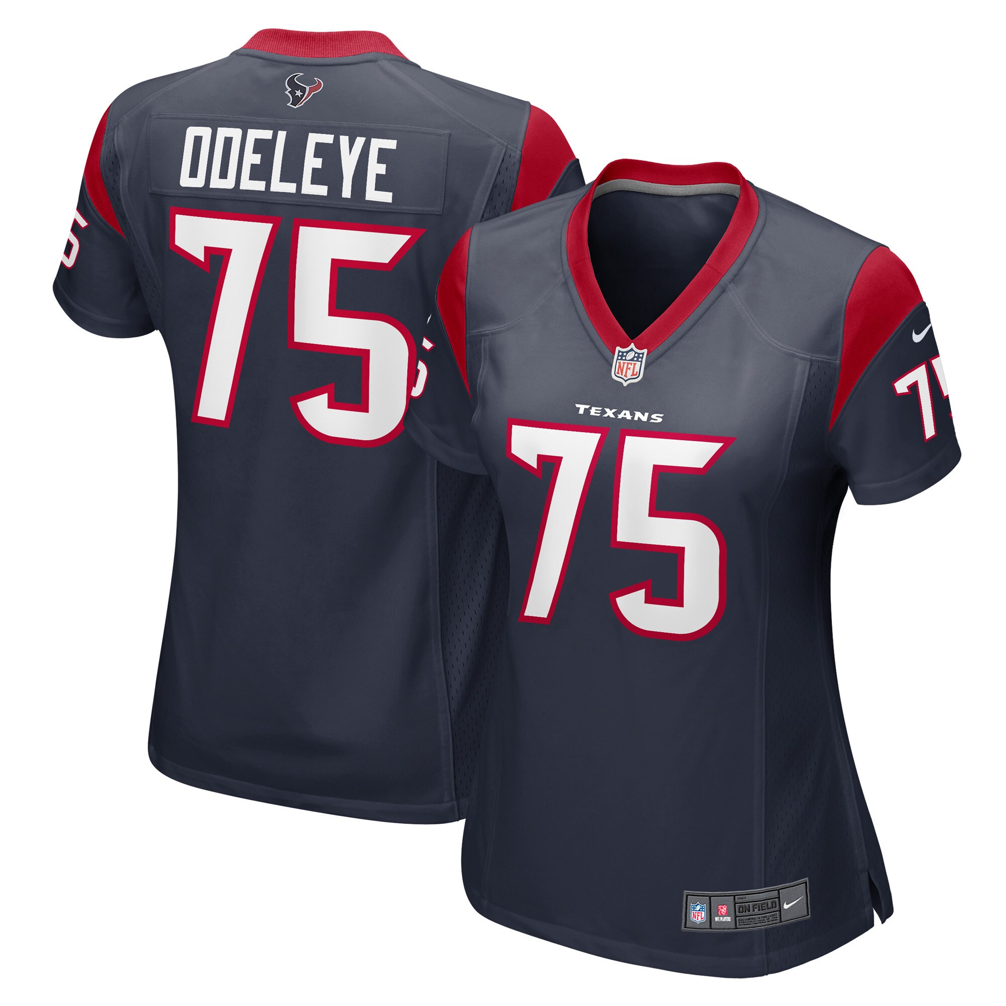 Women's Houston Texans Adedayo Odeleye Navy Game Player Jersey Js3144