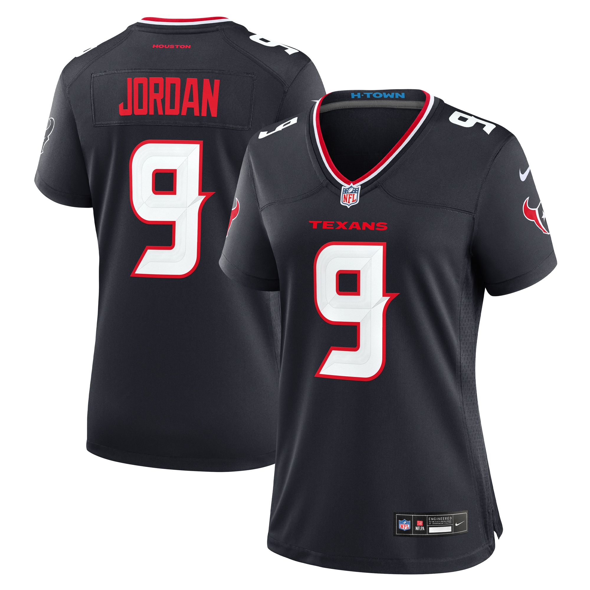 Women's Houston Texans Brevin Jordan Navy Team Game Jersey Js4791