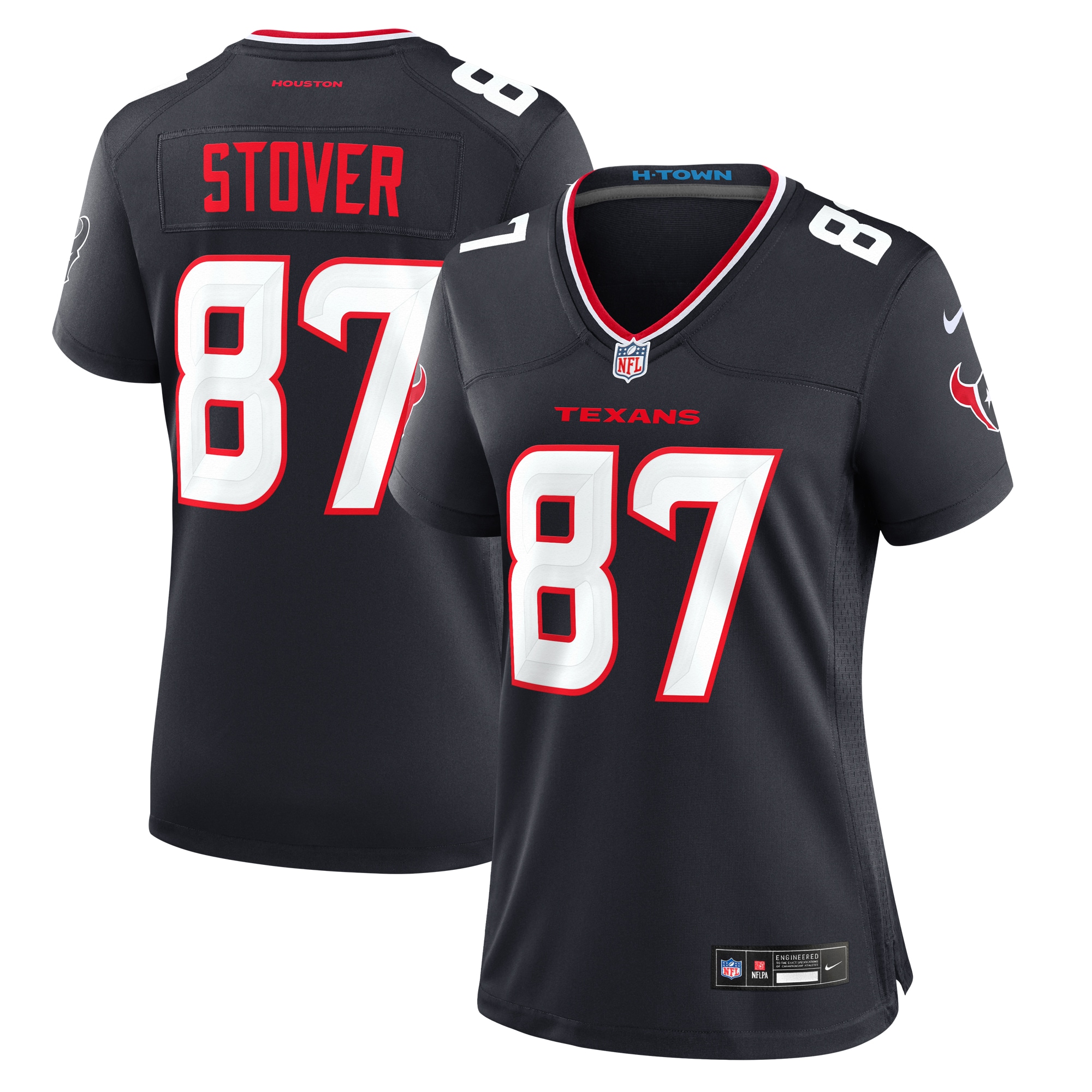 Women's Houston Texans Cade Stover Navy Game Jersey Js9446