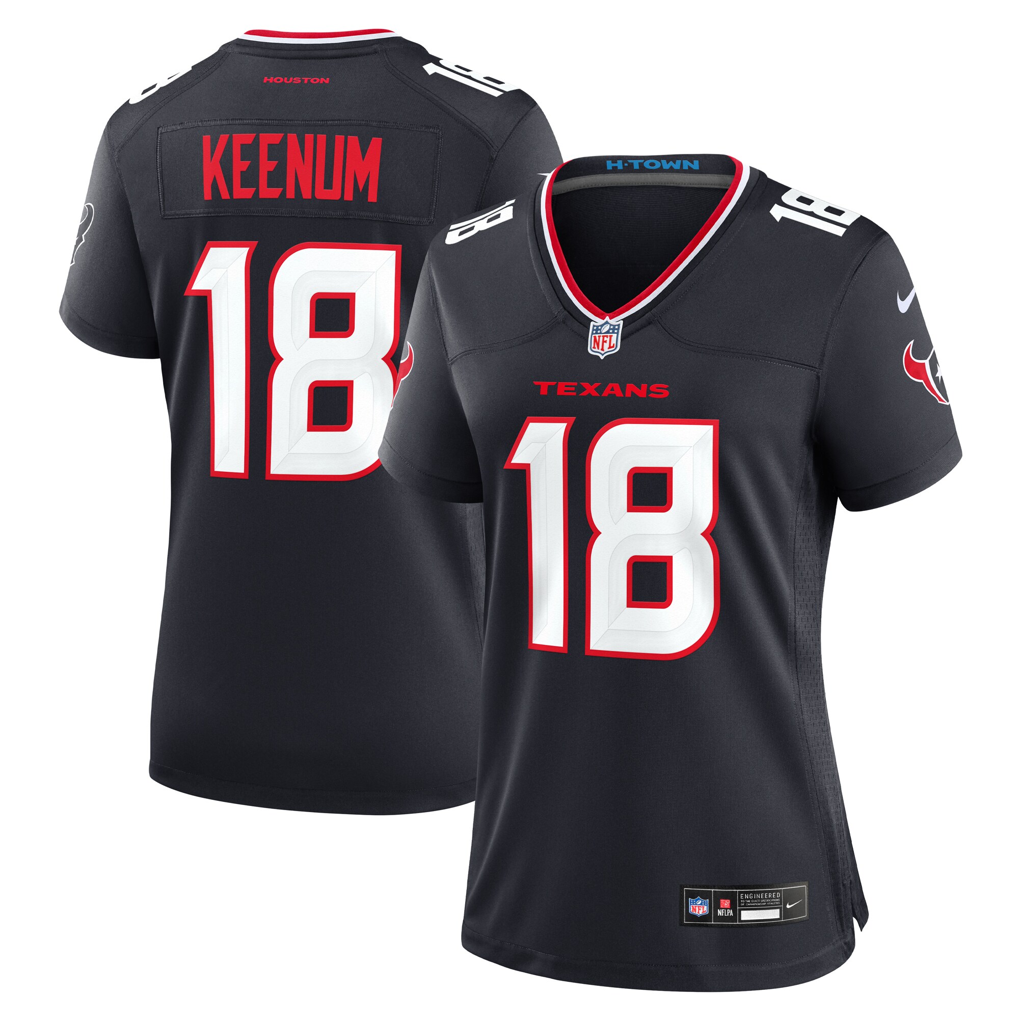 Women's Houston Texans Case Keenum Navy Team Game Jersey Js1304