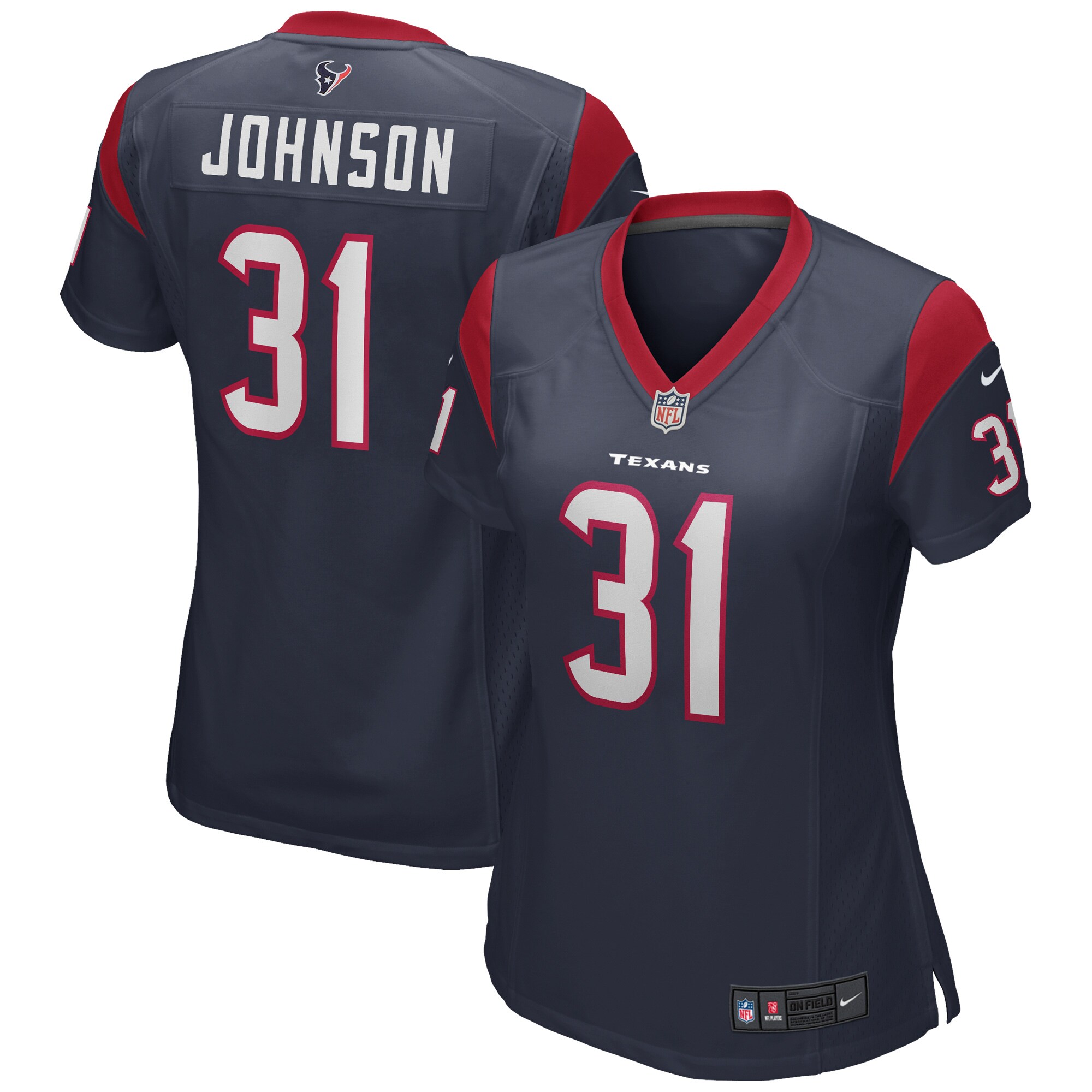 Women's Houston Texans David Johnson Navy Game Player Jersey Js9219