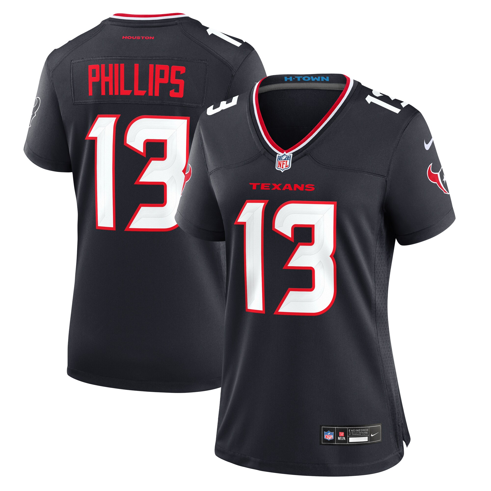 Women's Houston Texans Delshawn Phillips Navy Team Game Jersey Js1300