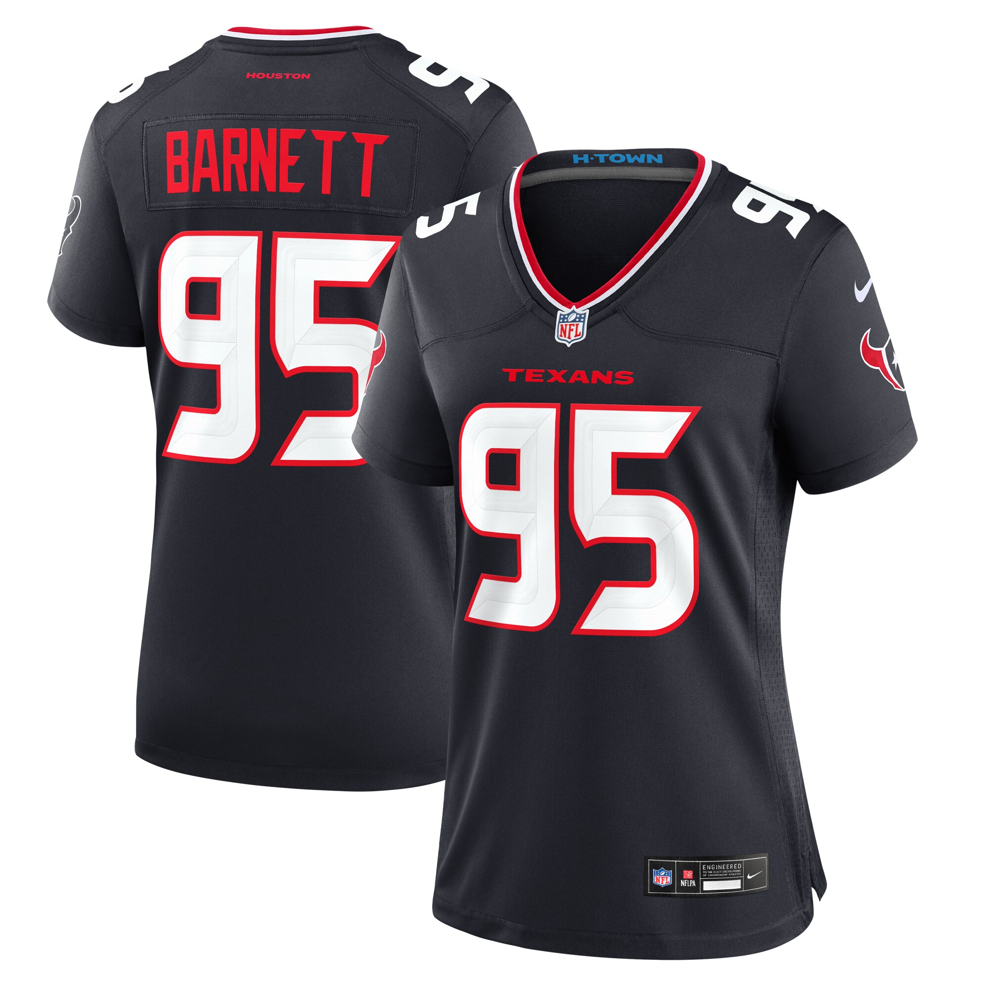 Women's Houston Texans Derek Barnett Navy Team Game Jersey Js1327