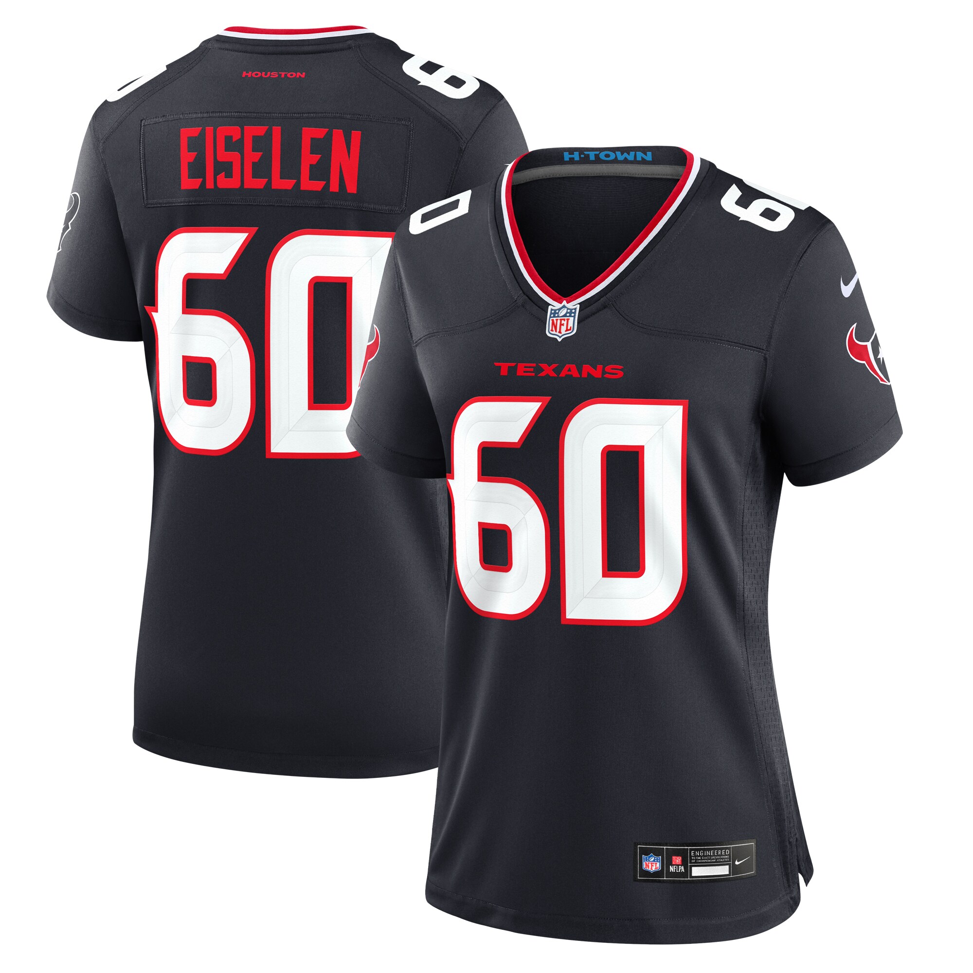 Women's Houston Texans Dieter Eiselen Navy Team Game Jersey Js5413
