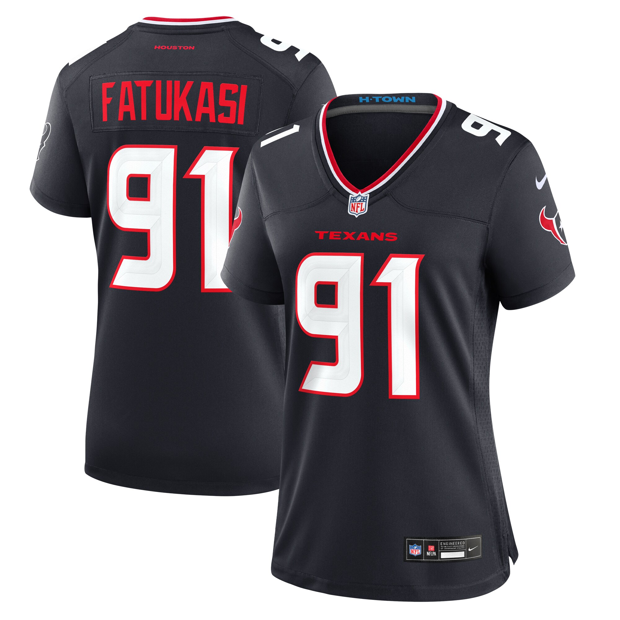 Women's Houston Texans Folorunso Fatukasi Navy Team Game Jersey Js5572