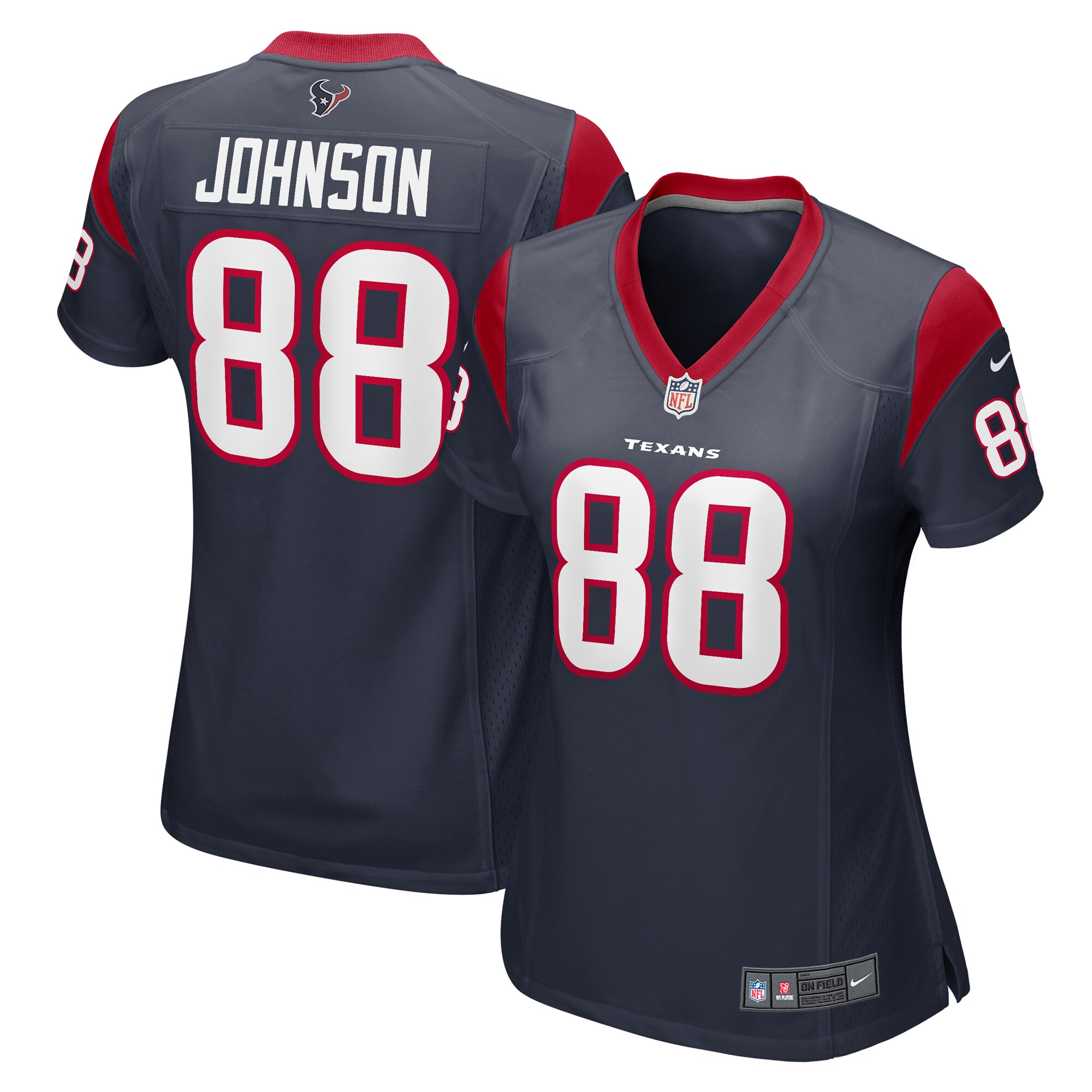 Women's Houston Texans Johnny Johnson Navy Team Game Jersey Js9045