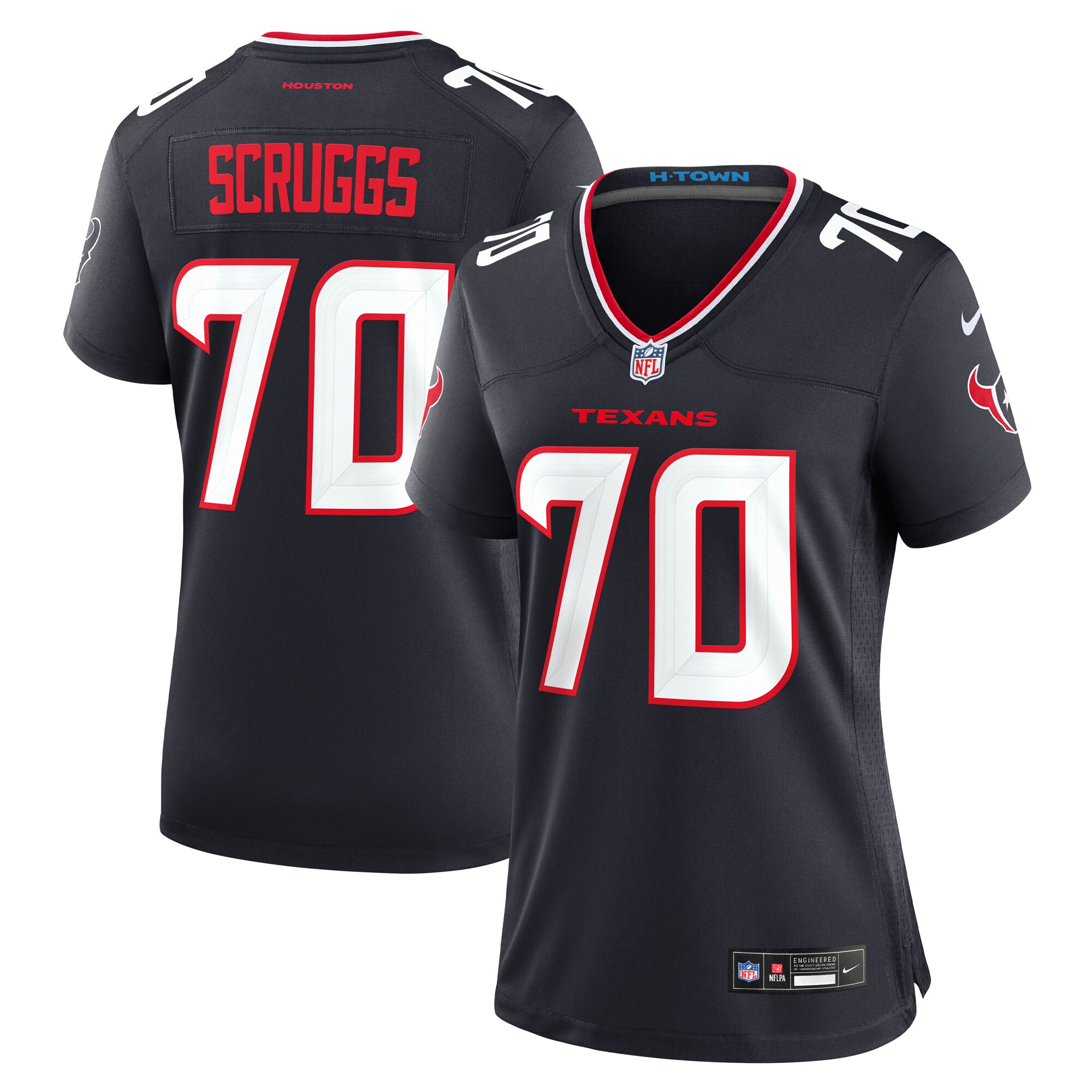 Women's Houston Texans Juice Scruggs Navy Team Game Jersey Js4461