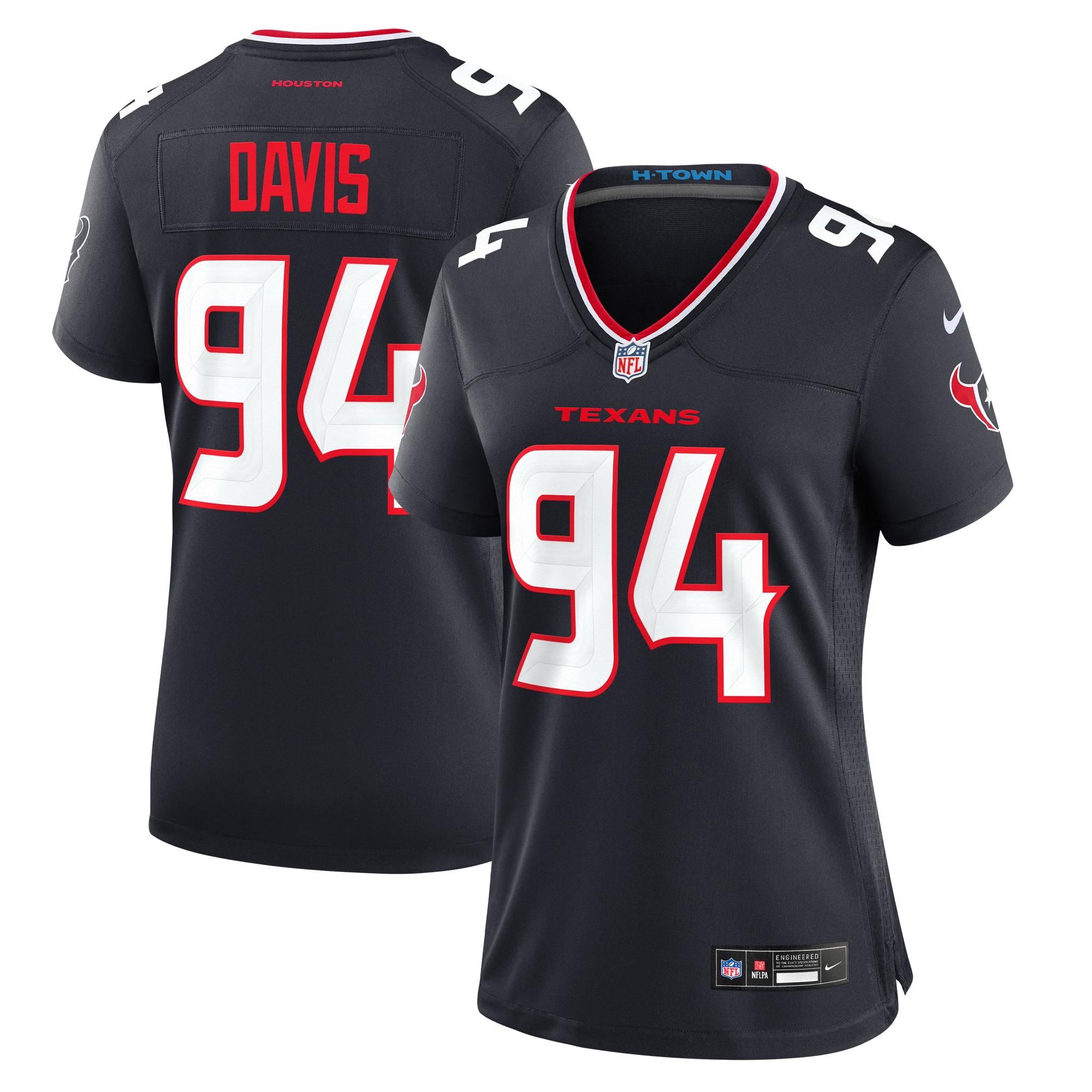 Women's Houston Texans Khalil Davis Navy Team Game Jersey Js6142