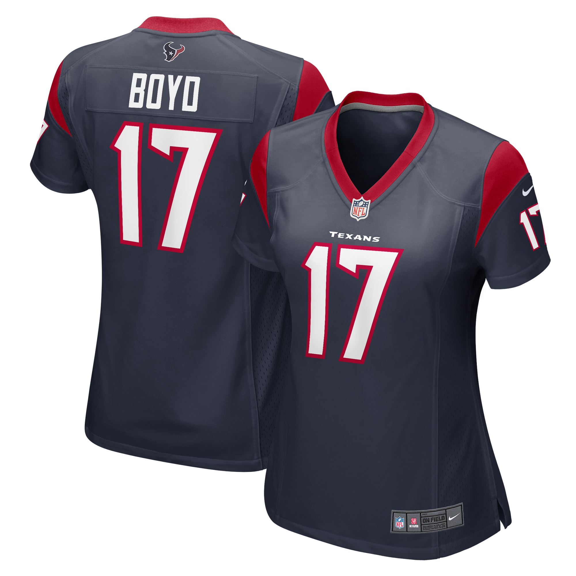 Women's Houston Texans Kris Boyd Navy Game Jersey Js4670